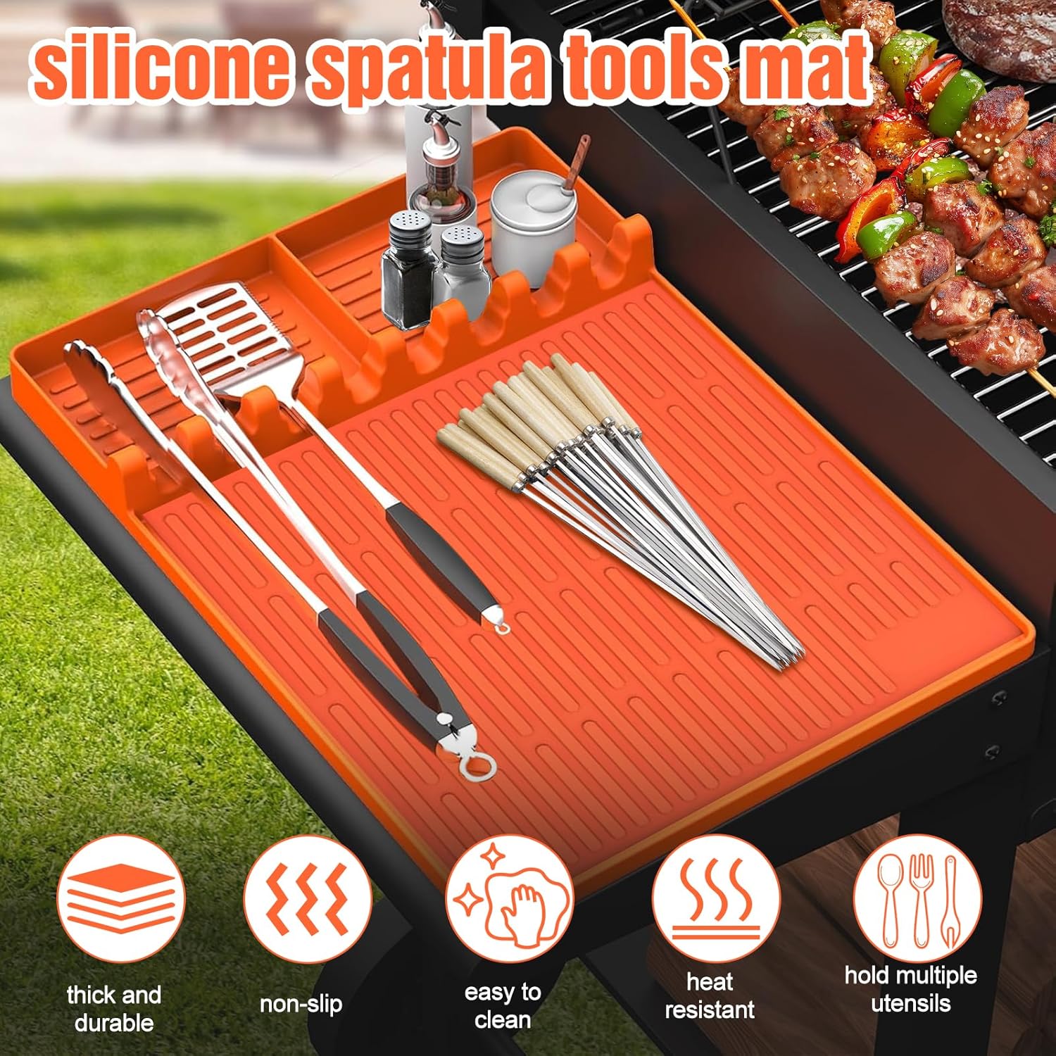 joyhalo Full-Edge 36" Blackstone Silicone Griddle Cover, with 16" Silicone Spatula Mat and Grease Cup Liners, Perfect Combination for Blackstone Griddle Accessories for All-Season Outdoor Use