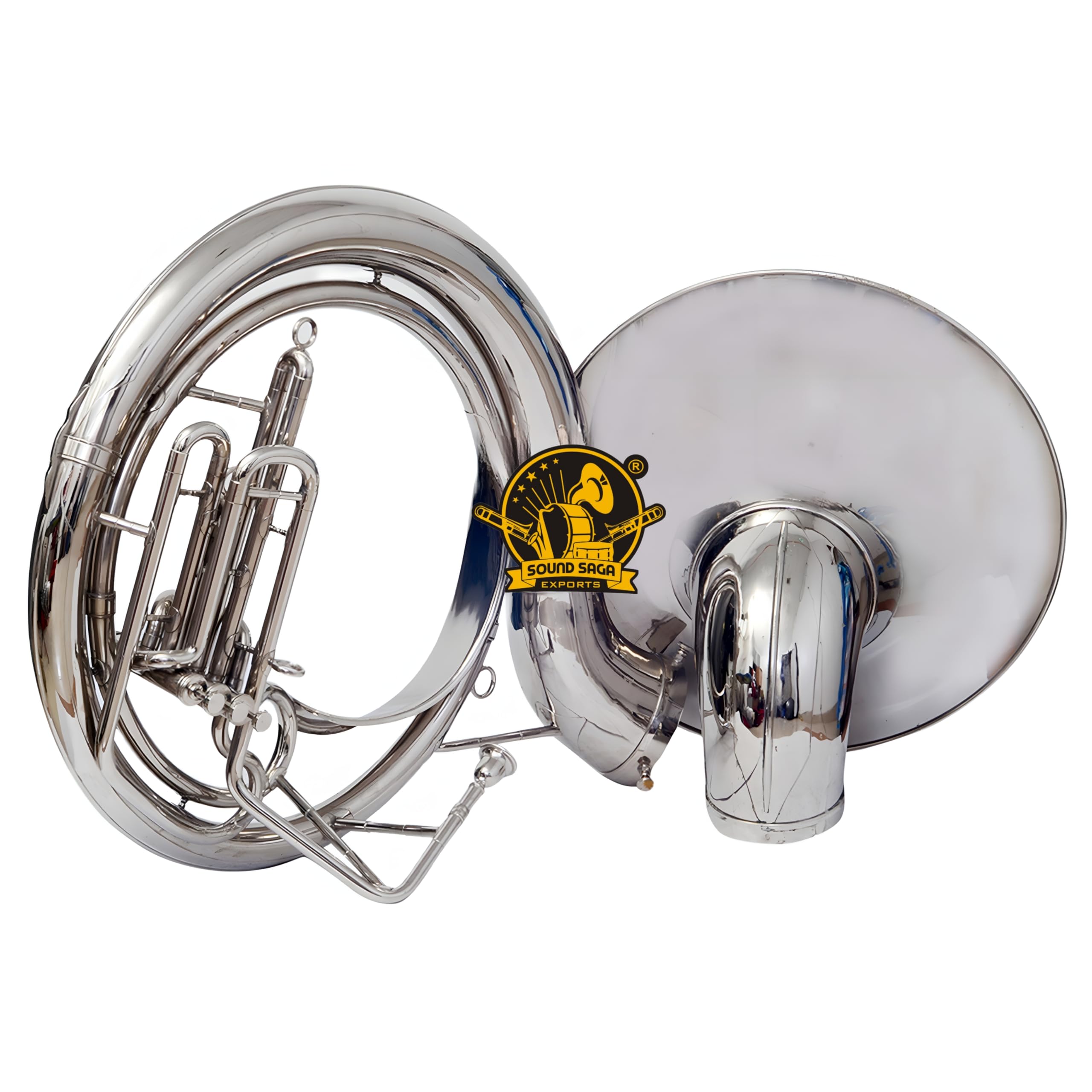 BBb 61 cm suzafon mosiężny instrument dęty z ustnikiem i torbą koncertową dla orkiestry marszowej, zespołu szkolnego, początkujących, studentów i średnio zaawansowanych muzyków (srebrny)