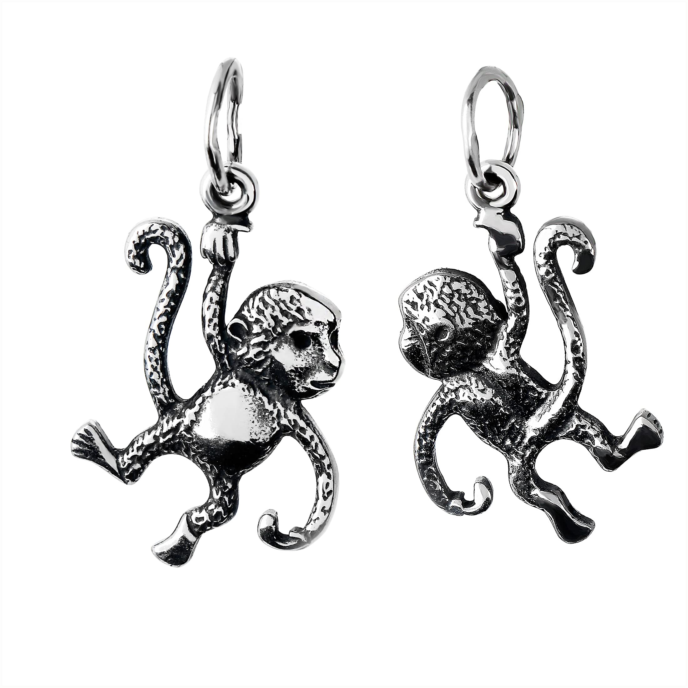 NKlaus Srebro wysokiej próby 925 małpa zawieszka do łańcuszka dla dzieci amulet srebrny wisiorek 10787