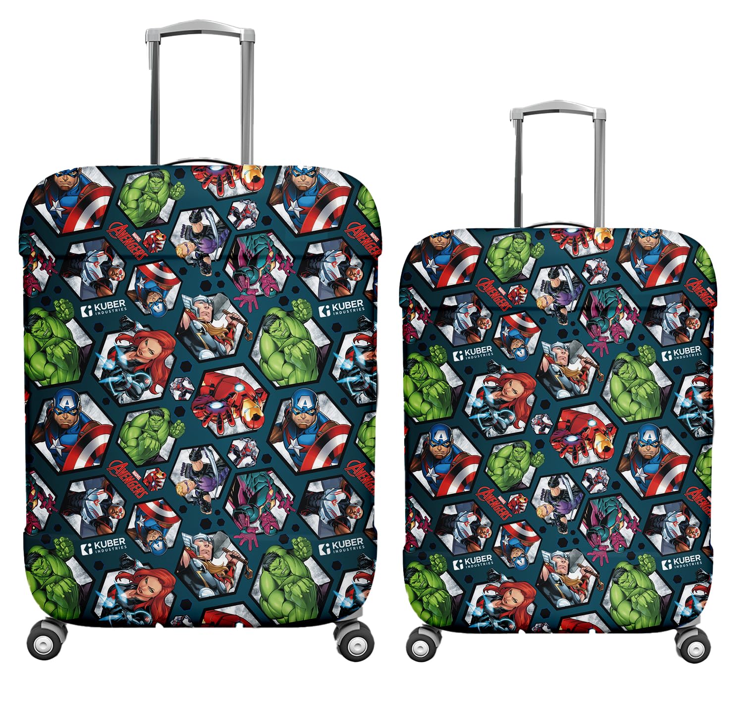 Marvel Avengers Luggage Cover | Polyester Travel Suitcase Cover | Washable | Stretchable Suitcase Cover | 18-22 Inch-Small | 22-26 Inch-Medium | Pack of 2 | Blue-image-30