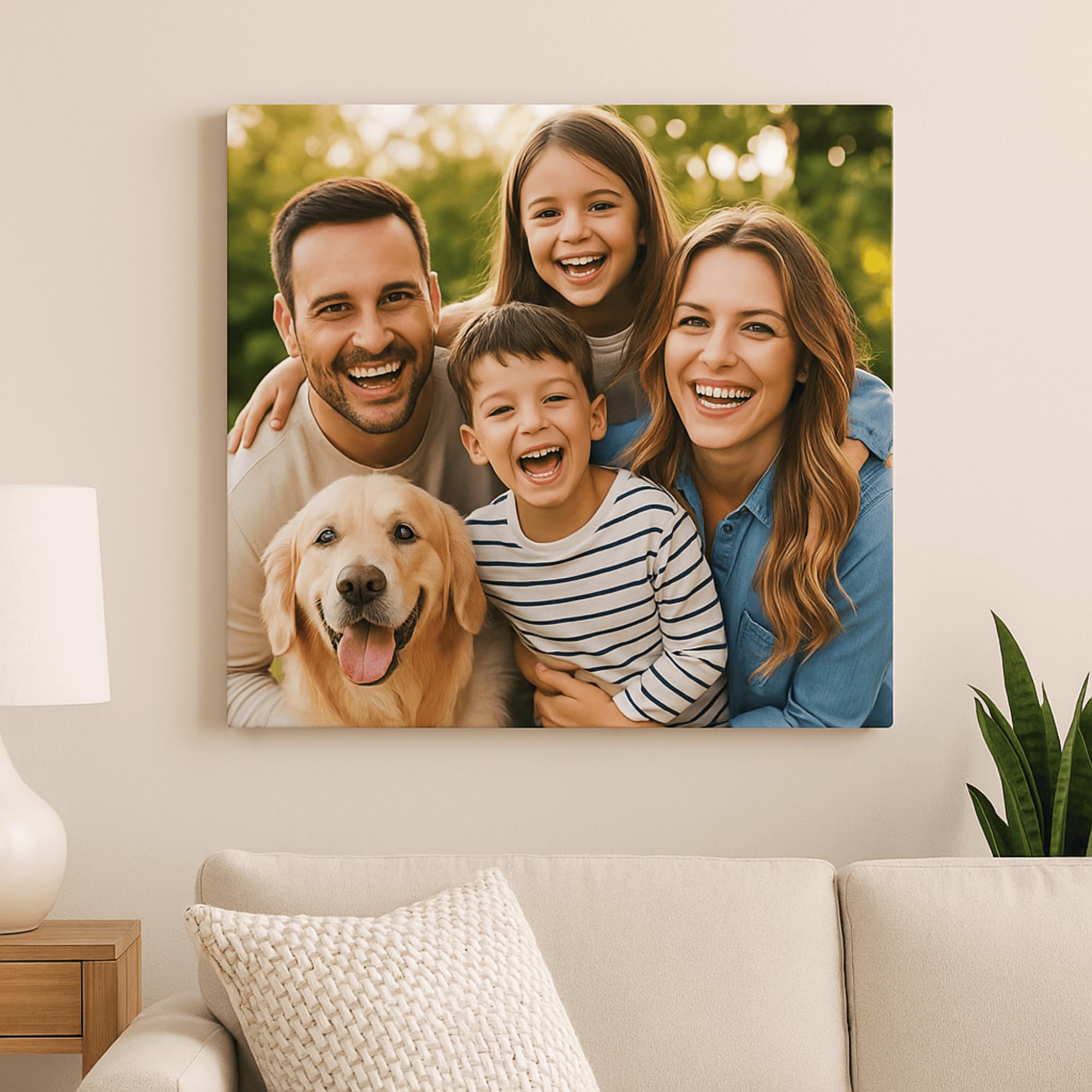 Telastampa Quadro Personalizzato con Foto HD, Canvas 100% Made in Italy - Telaio in Legno Incluso - Stampa Tela Personalizzabile in Alta Definizione - Idea Regalo Compleanno Anniversario (20x20 cm)