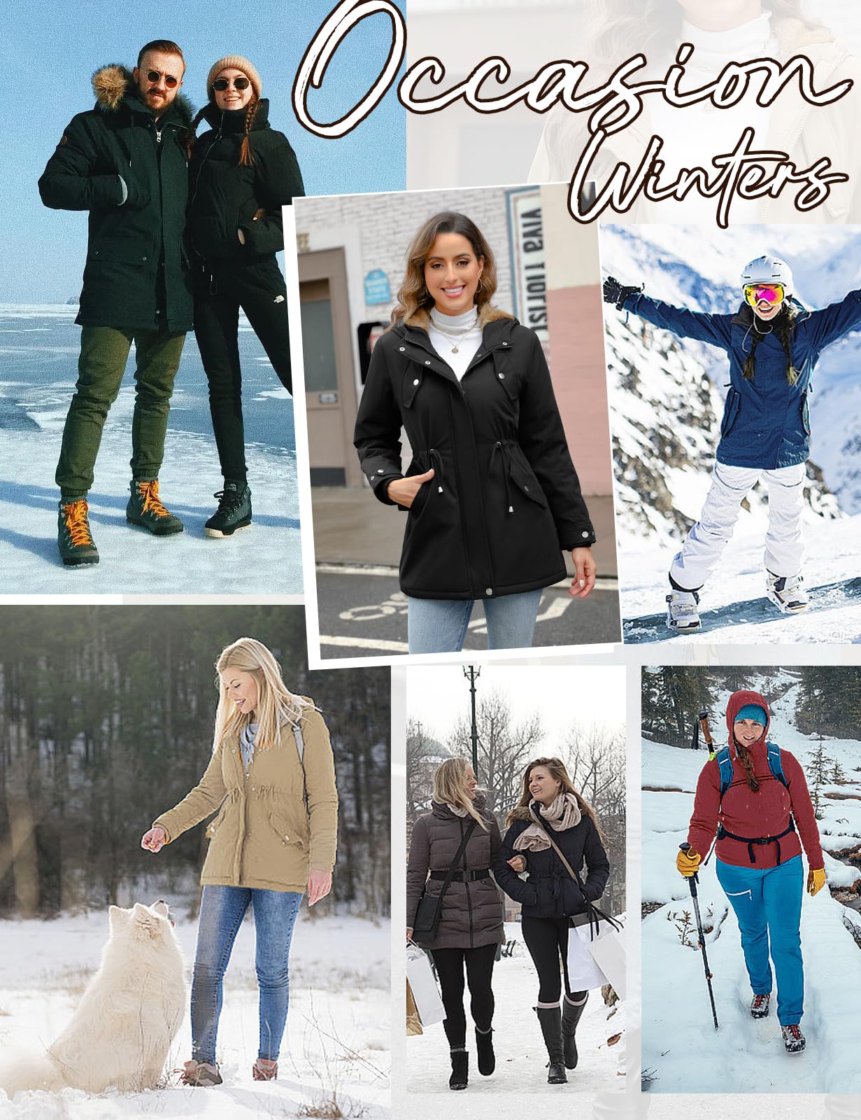 CMTOP Cappotto Donna Invernale con Cappuccio Foderati Giacca Antivento in Pile Termici Elegante Giubbotto Lungo Spessa Parka Cappotto Imbottito Casual con Tasche e Coulisse