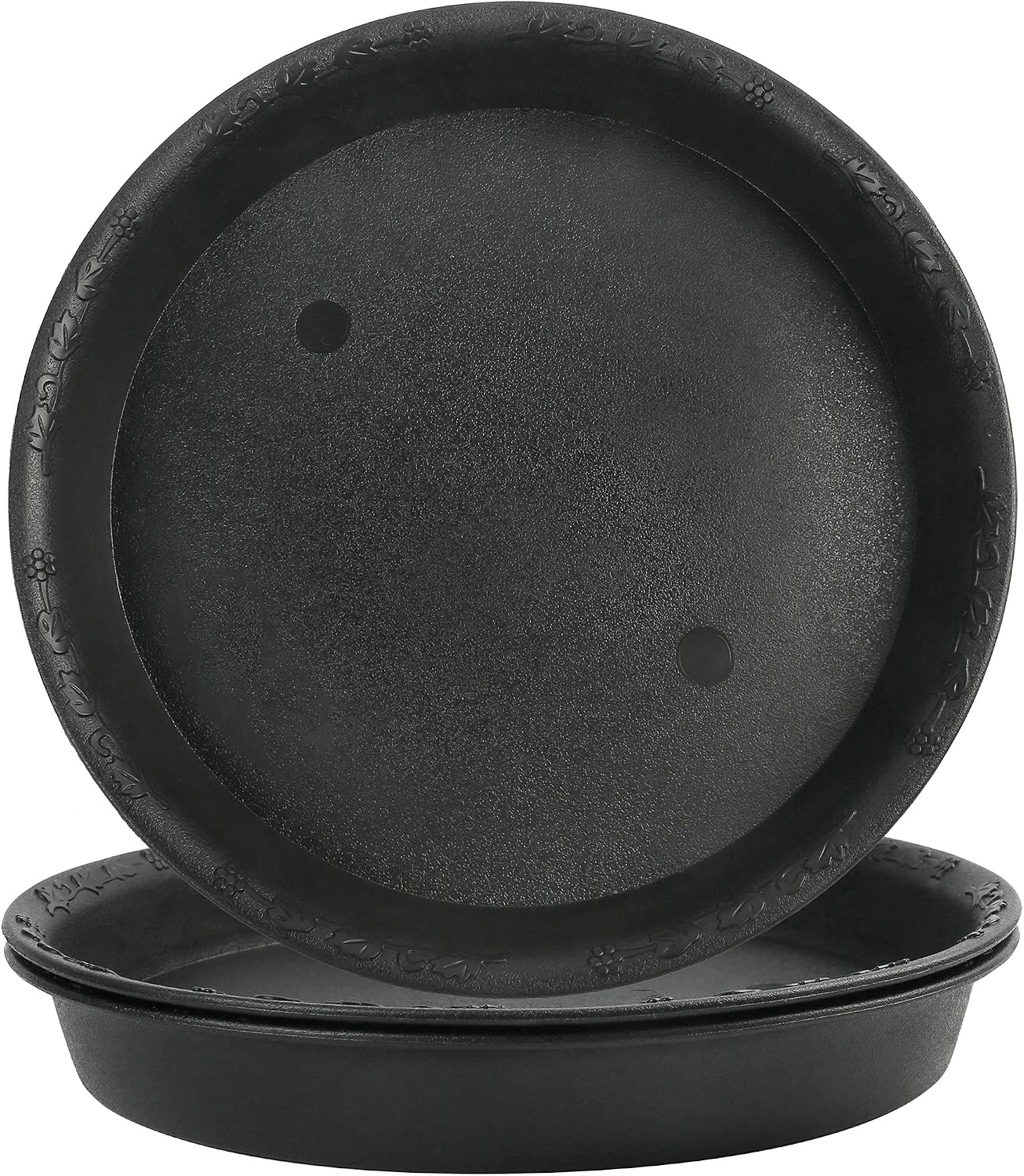 LotFancy Plant Saucer, 10 Inch of 3 Pack, Black Plastic Plant Trays, Durable Pot Saucer Drip Tray for Indoor Outdoor, Flower Drainage Pot Base