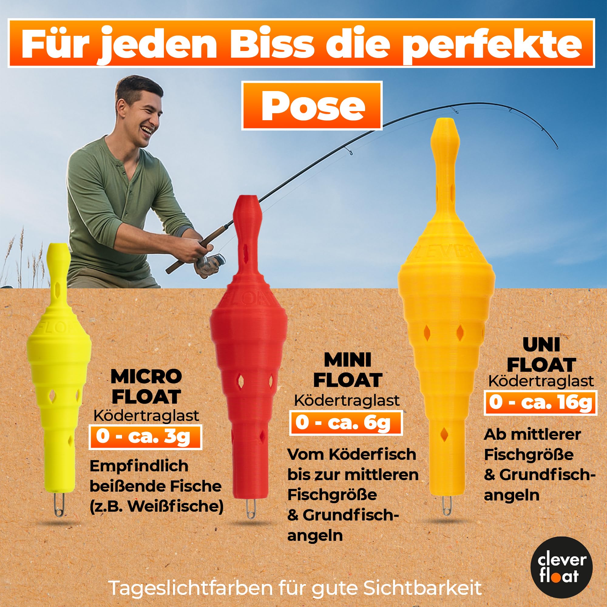 Clever Float Angelposen Set Ohne Blei - 3 Posen Mit AirControl Für Forelle & Karpfen