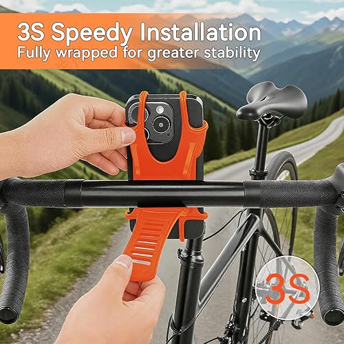 Miniatura 2 de Soportes universales de teléfono para bicicleta, soportes de silicona de rotación 360 para iPhone y Samsung, compatibles con teléfonos de 4.7 a 6.8