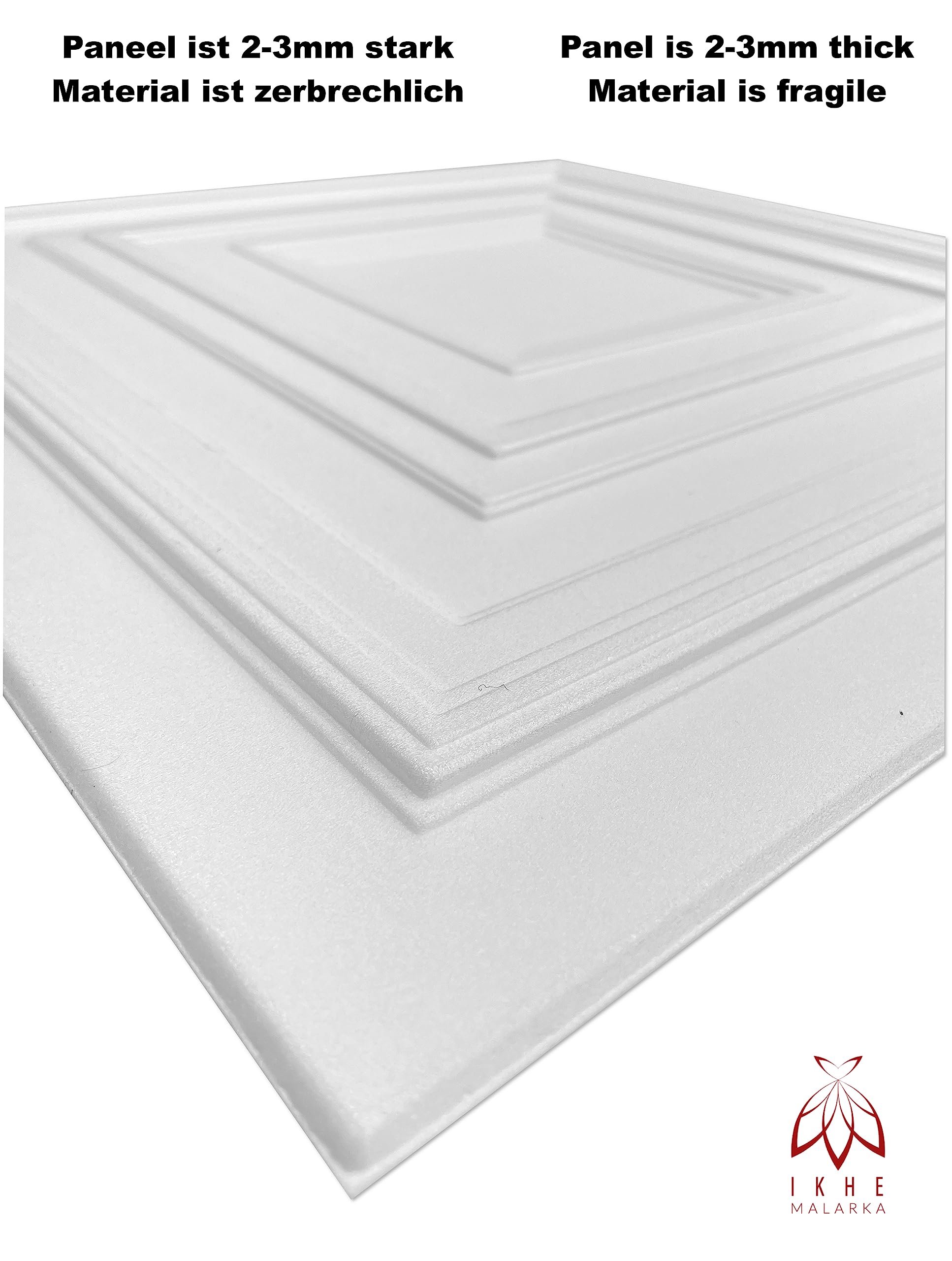 (100 pezzi) Pannelli in morbido polistirene, per soffitto e per pareti, 50x50 cm, decorazioni, soffitti - rivestimento, Polistirolo puro XPS spessore 3mm
