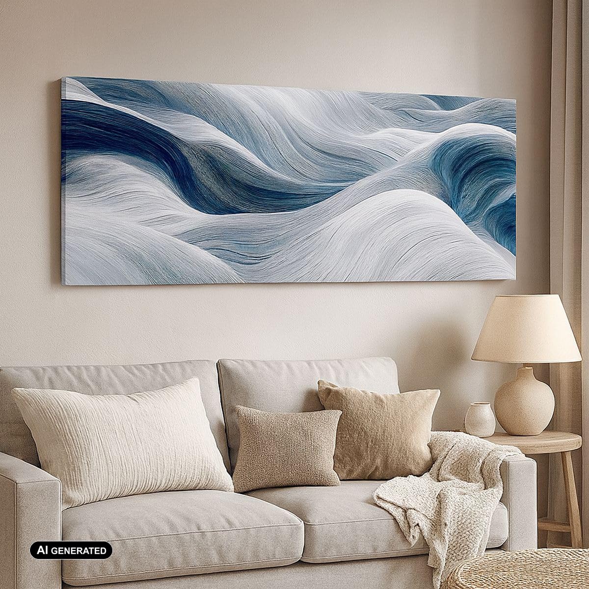 Lienzo Decorativo 120x50cm Moderno Panorámico Abstracto Pastel - 5979
