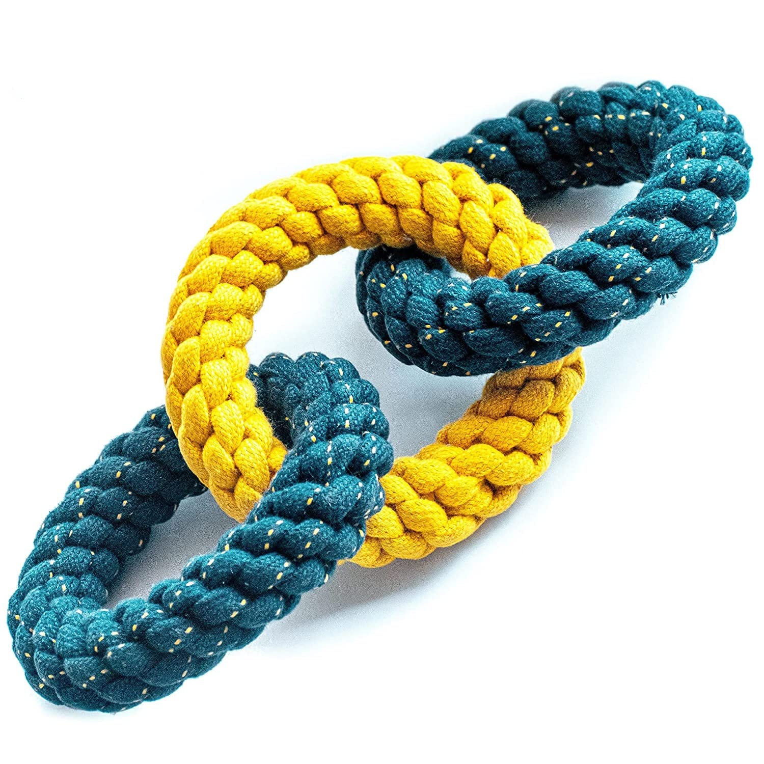WAGGY TAILS Attractive Cotton Poly Mix Durable Chew Rope Dog Toys for Teething Suitable Small and Medium Puppies (3 Ring) (B0BTXDKFDD) Amazon Price History, Amazon Price Tracker