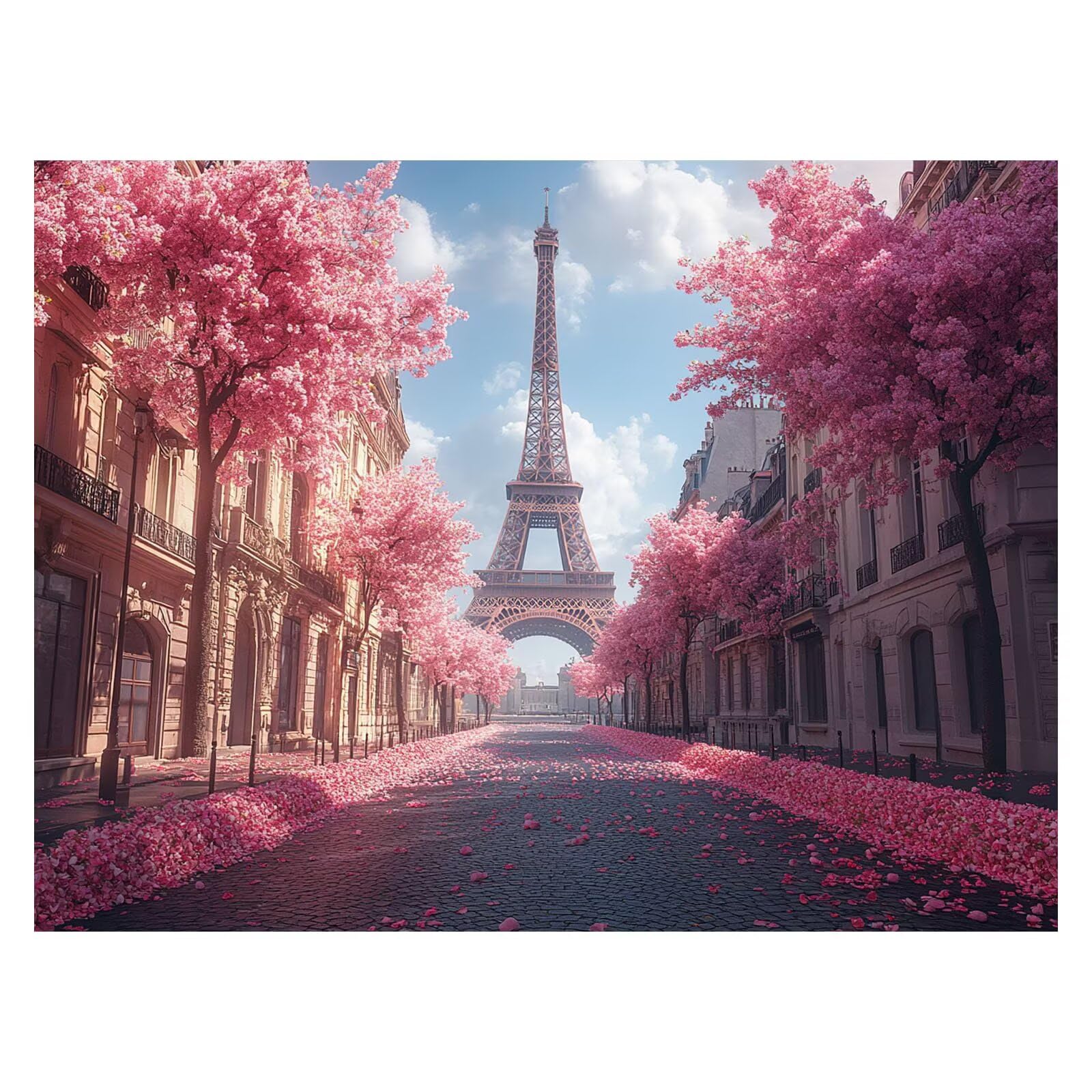 Dipingere con i Numeri Adulti Torre Eiffel Tele 100x135cm ZSHS-2807 | Kit Pittura Hobby Creativi Adulti con Colori Acrilici Pennello Paittura Tela Vista Stradale per Quadri Moderni Soggiorno