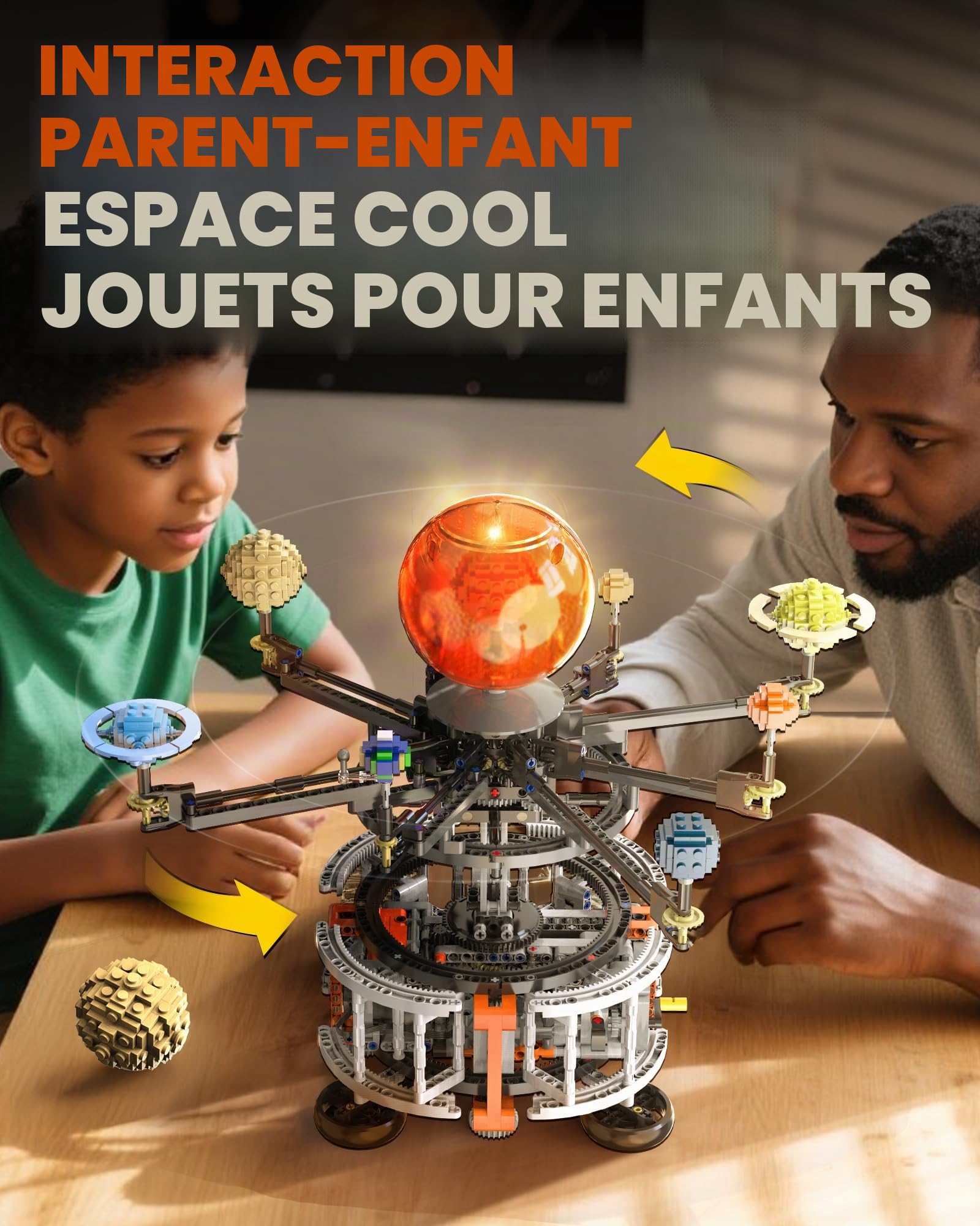 Kit de Construction de Système Solaire avec LED Lumière, 1282Pcs