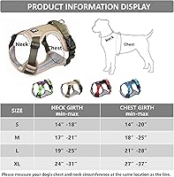 Vista 2 de Arnés para perro pequeño, sin tirones, chaleco reflectante, arnés ajustable con hebilla de liberación rápida para perros pequeños (S, caqui)