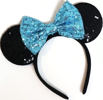 CLGIFT Sparkly Mouse Ears, Custom Silver, Gold, Blue, and Classic Red Sequin Mickey Ears