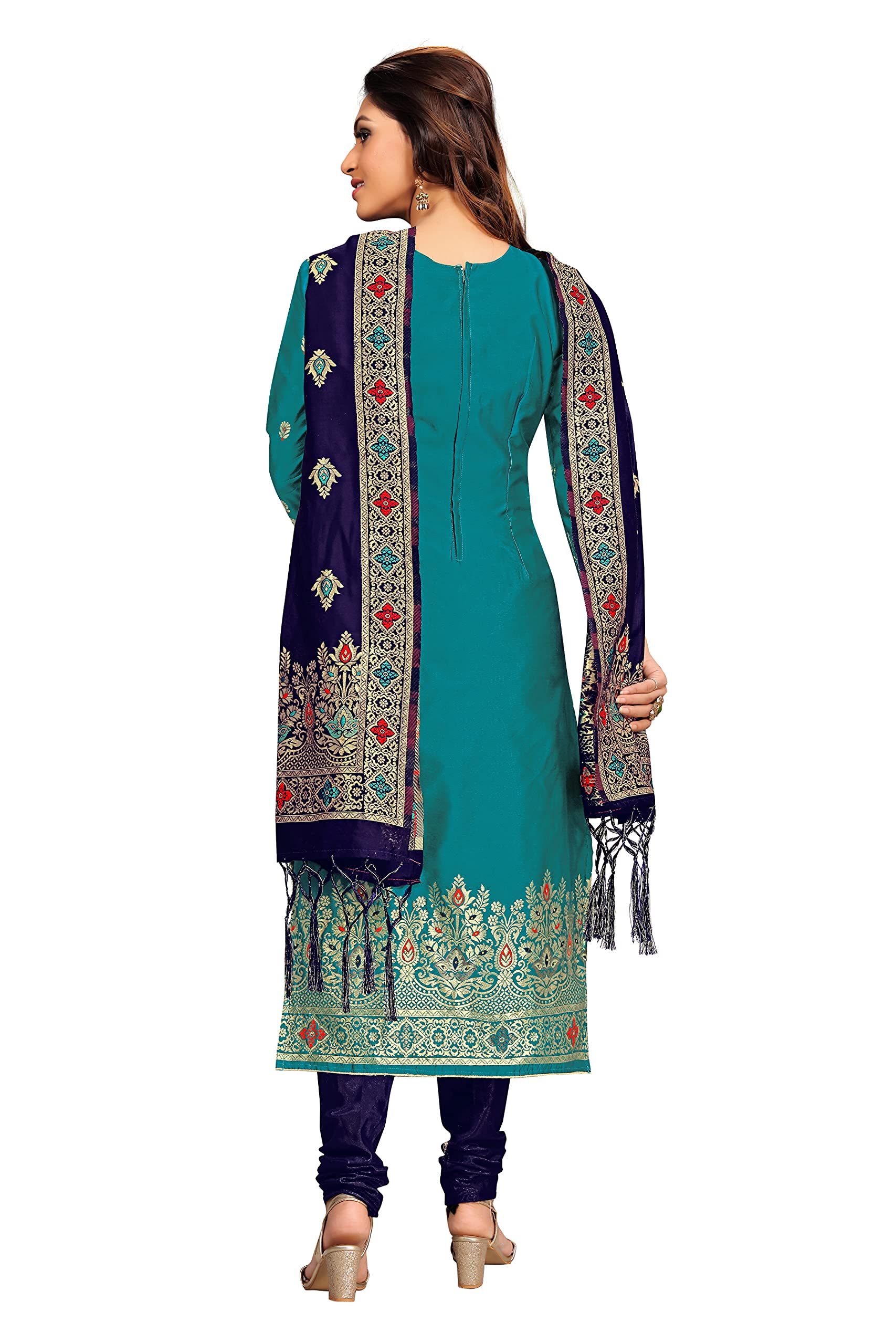 TRENDMALLS Abito da donna in seta Salwar Set cucito indiano pakistano abito etnico da sposa pronto da indossare