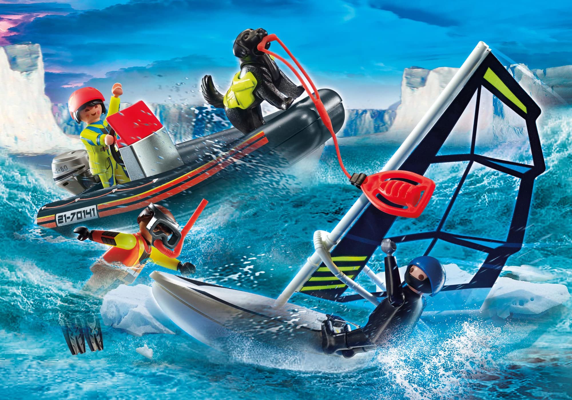 PLAYMOBIL City Action 70141, Gommone della Guardia Costiera, dai 4 Anni