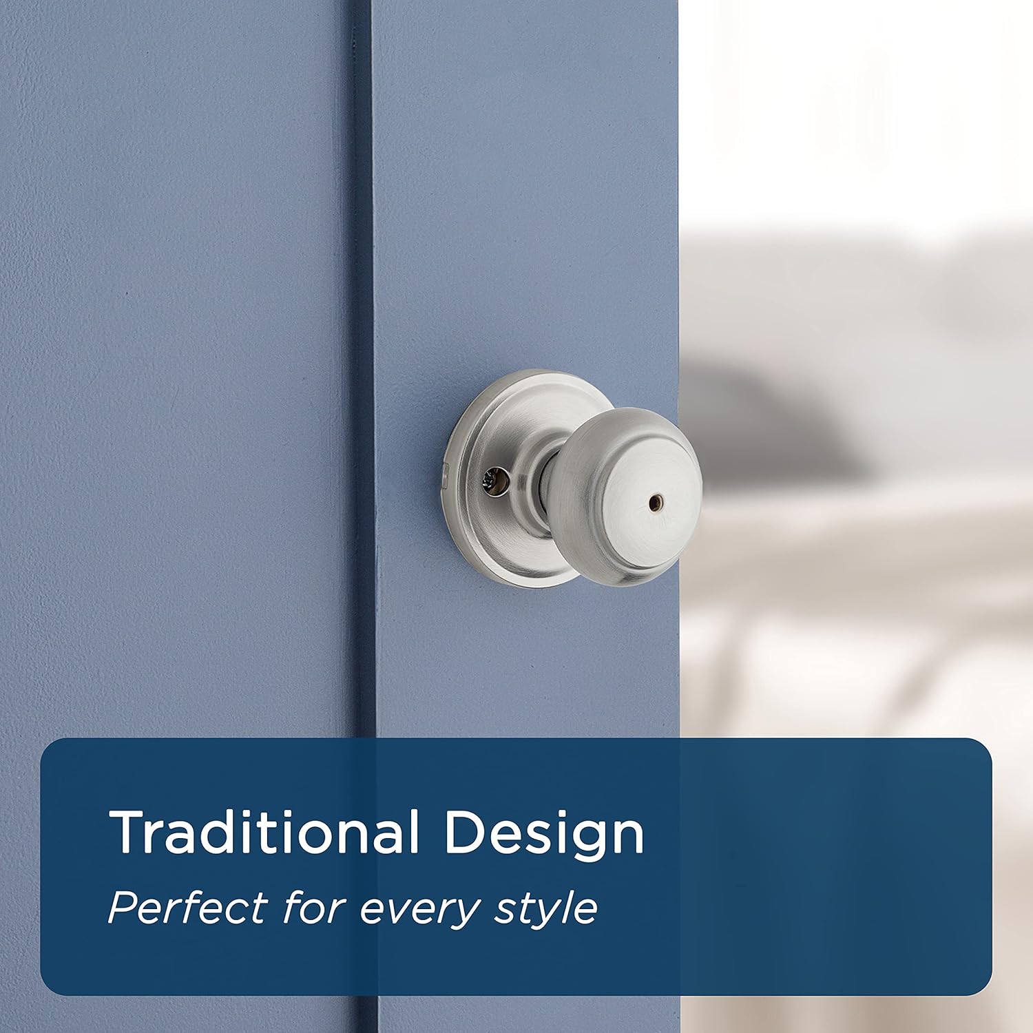 Weiser Lock GA331T Troy Privacy Door Knob Set from the Welcome Home Series, Satin Chrome