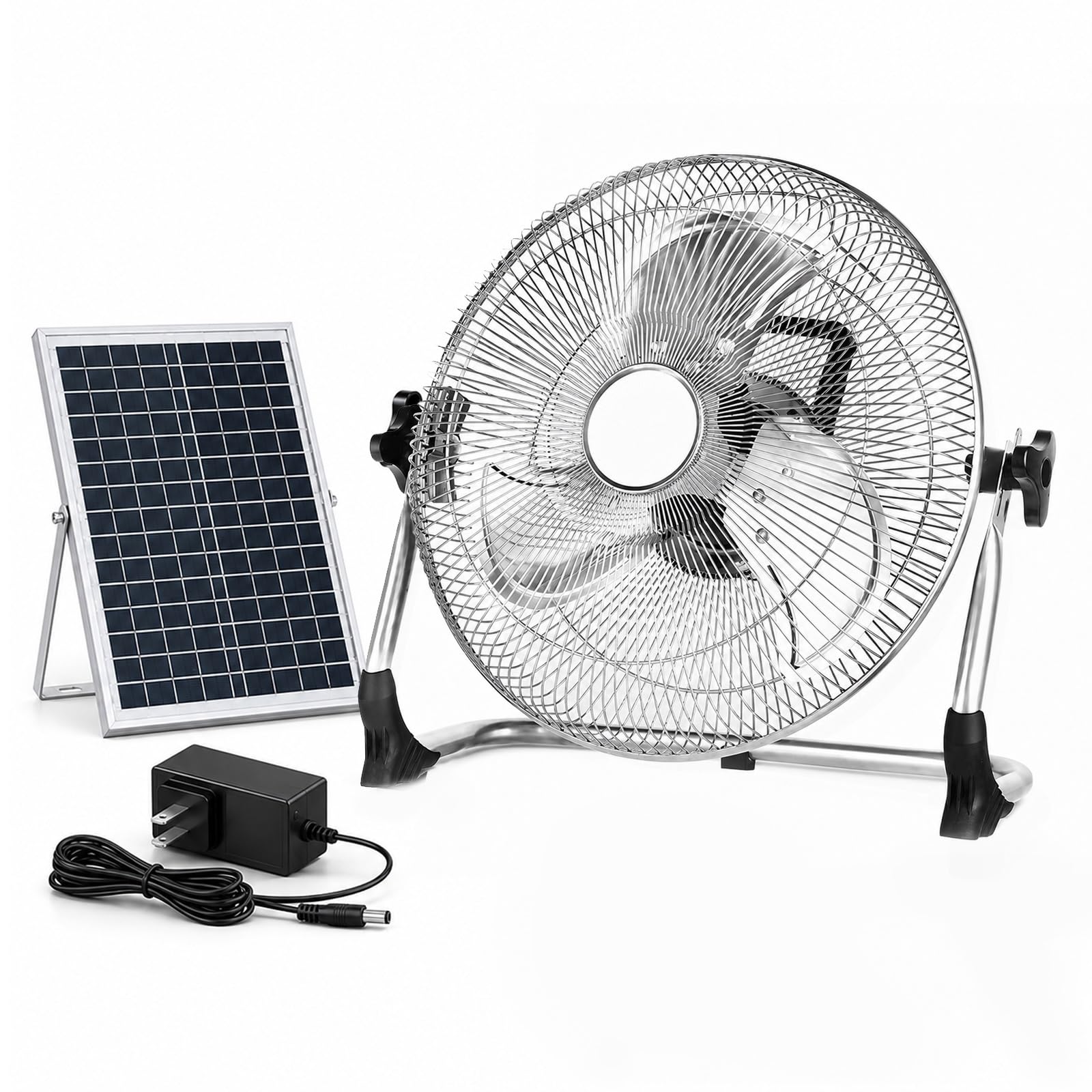 Ventilador solar portátil 15600mAh con 12 velocidades y salida USB