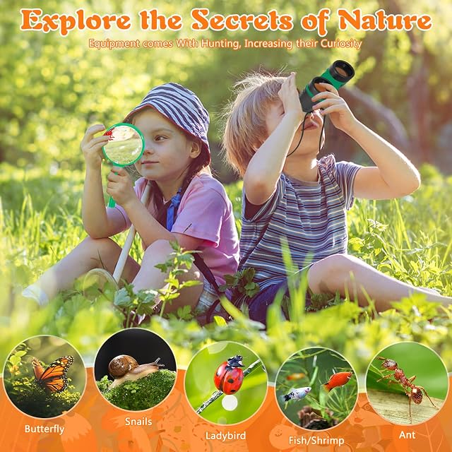 Foto 4 de 7 de POWZOO Juego de 21 Piezas de Explorador para Niños,Aventuras al Aire Libre