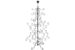Sunnydaze Noelle 60-Inch H Christmas Black Metal Ornament Tree