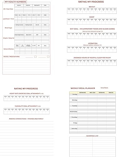 Miniatura 6 de Diario de alimentos y diario de acondicionamiento físico - Rastreador para una vida saludable y pérdida de peso (cubierta amarillaverdePVC, A5)