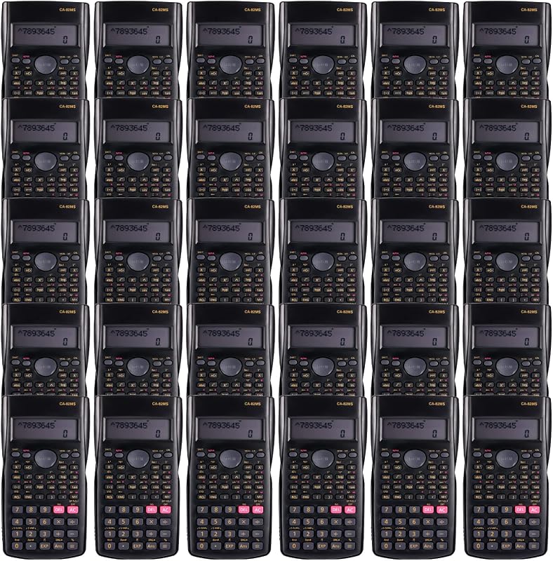 Macarrie 30 Pack Scientific Calculators, 2-Line Classroom Set, Black | 240 Functions With A 2-line Lcd, Sliding Covers, And Individual Packaging For High School, College, And Tutoring Use