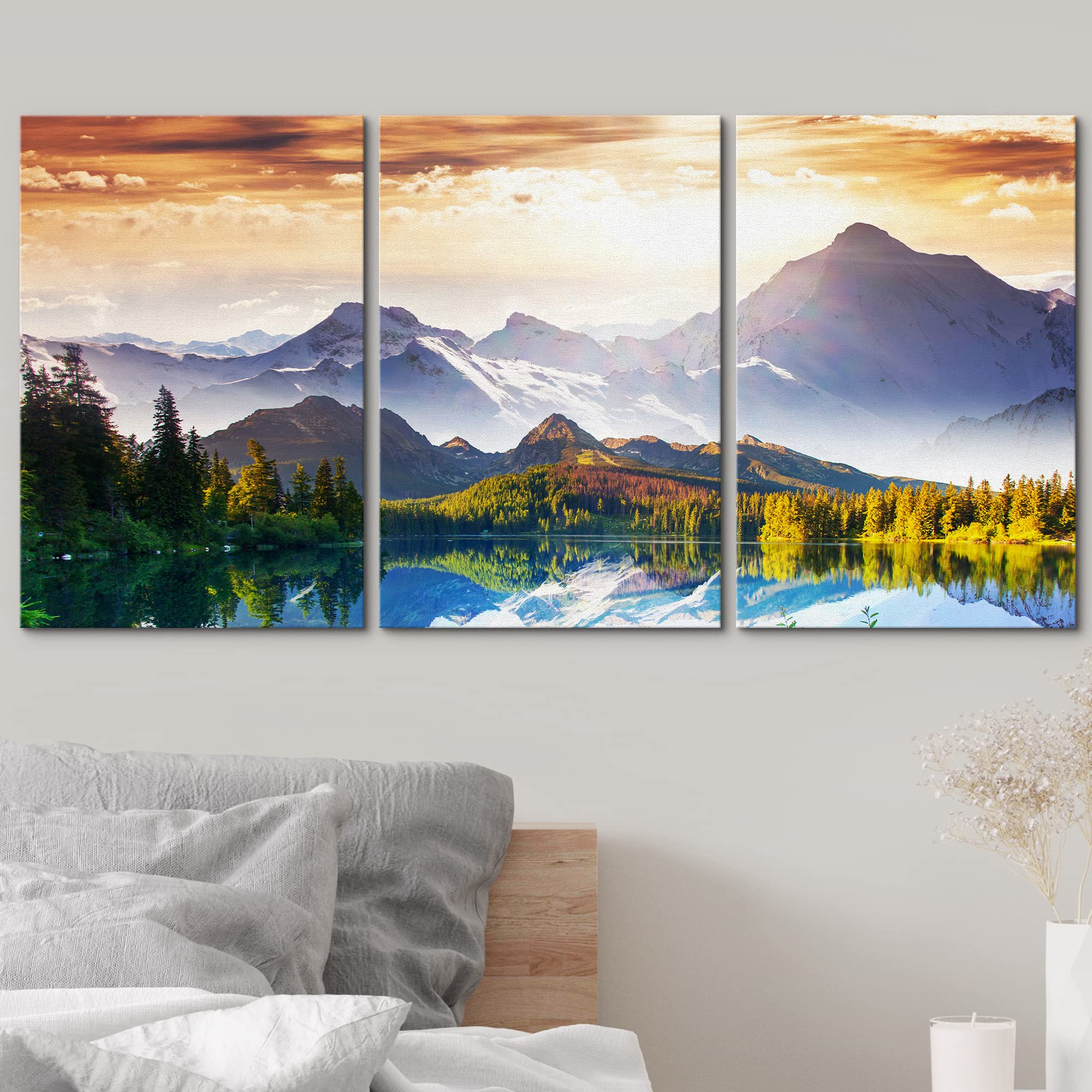 Amazon.com: wall26 - 3 Piece Canvas Wall Art - Fantastic Sunny Day