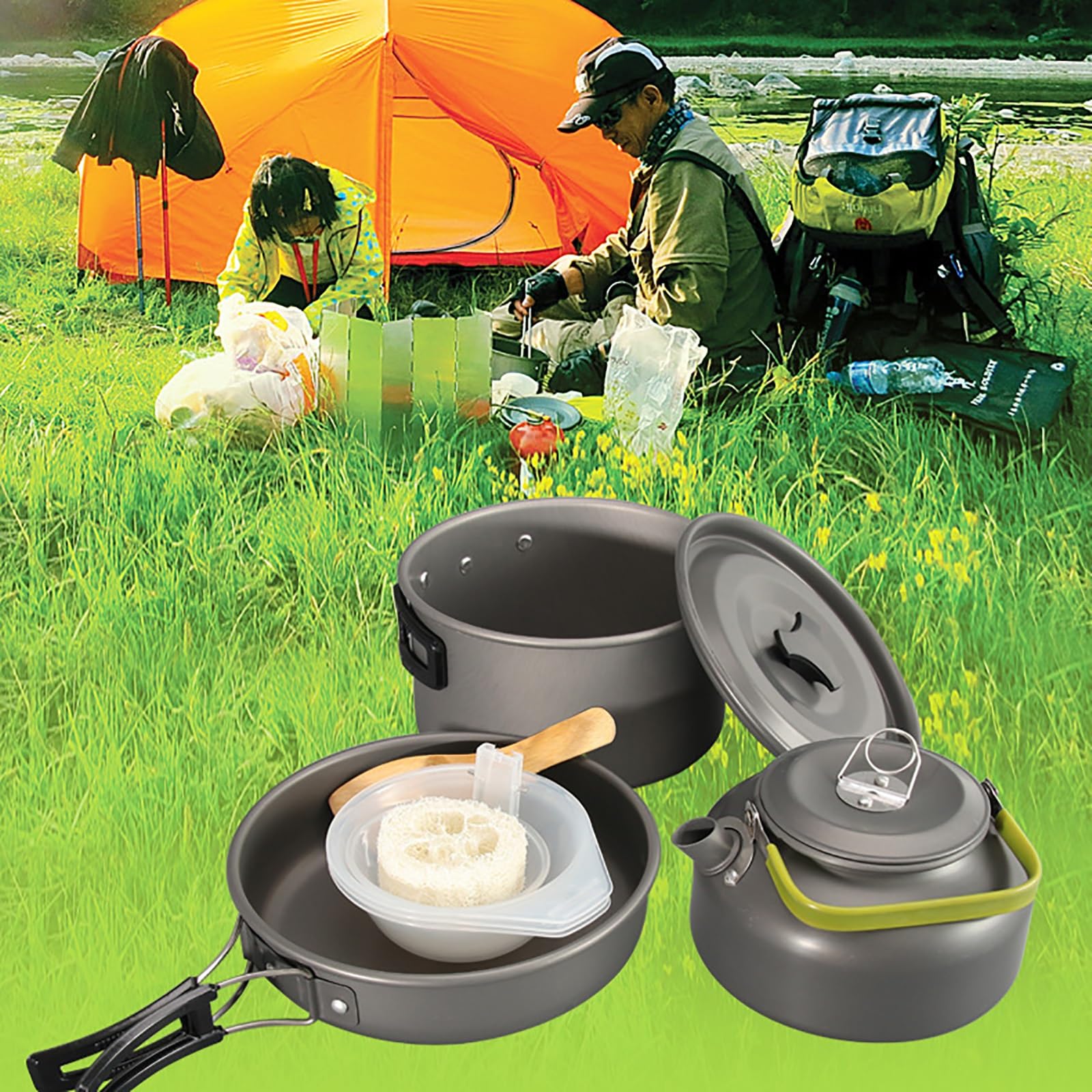 Amazon.co.jp: キャンプ調理器具セット、キャンプハイキングピクニック