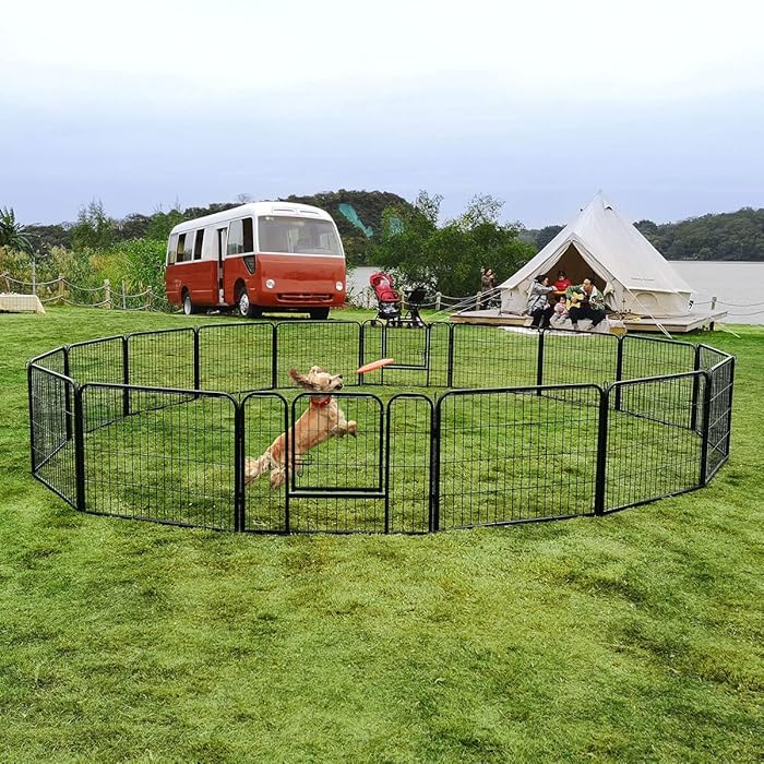 Buy PETLOVER Large Heavy Duty Dog Exercise Pen Indoor Outdoor 16 Panels