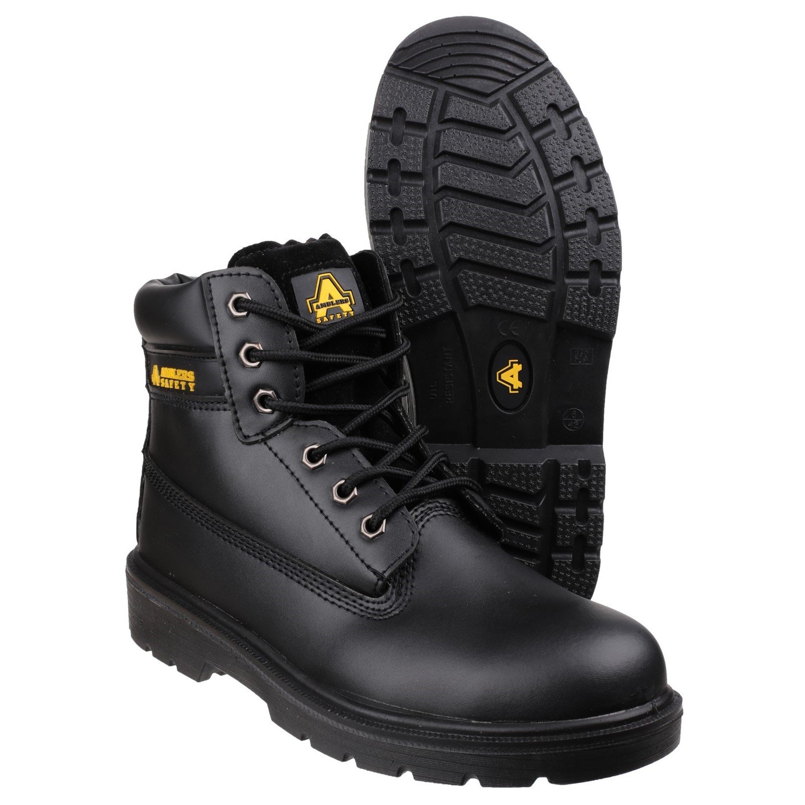 Amblers Safety Męskie i damskie FS112 wygodne skórzane buty, Czarny, 44.5 EU