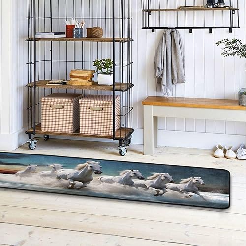 Miniatura 7 de YETTASBIN Alfombra de pasillo de caballo, antideslizante, grande, antifatiga, para cocina, baño, sala de estar, entrada, decoración de oficina en