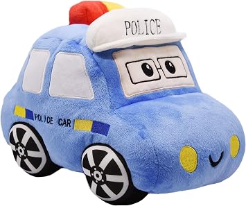 Soft Plush Police Car Stuffed Toy Super Cute Blue Squad Cars Plushie Excellent Gifts for Kids or Birthday Party 11 Inches Police Car