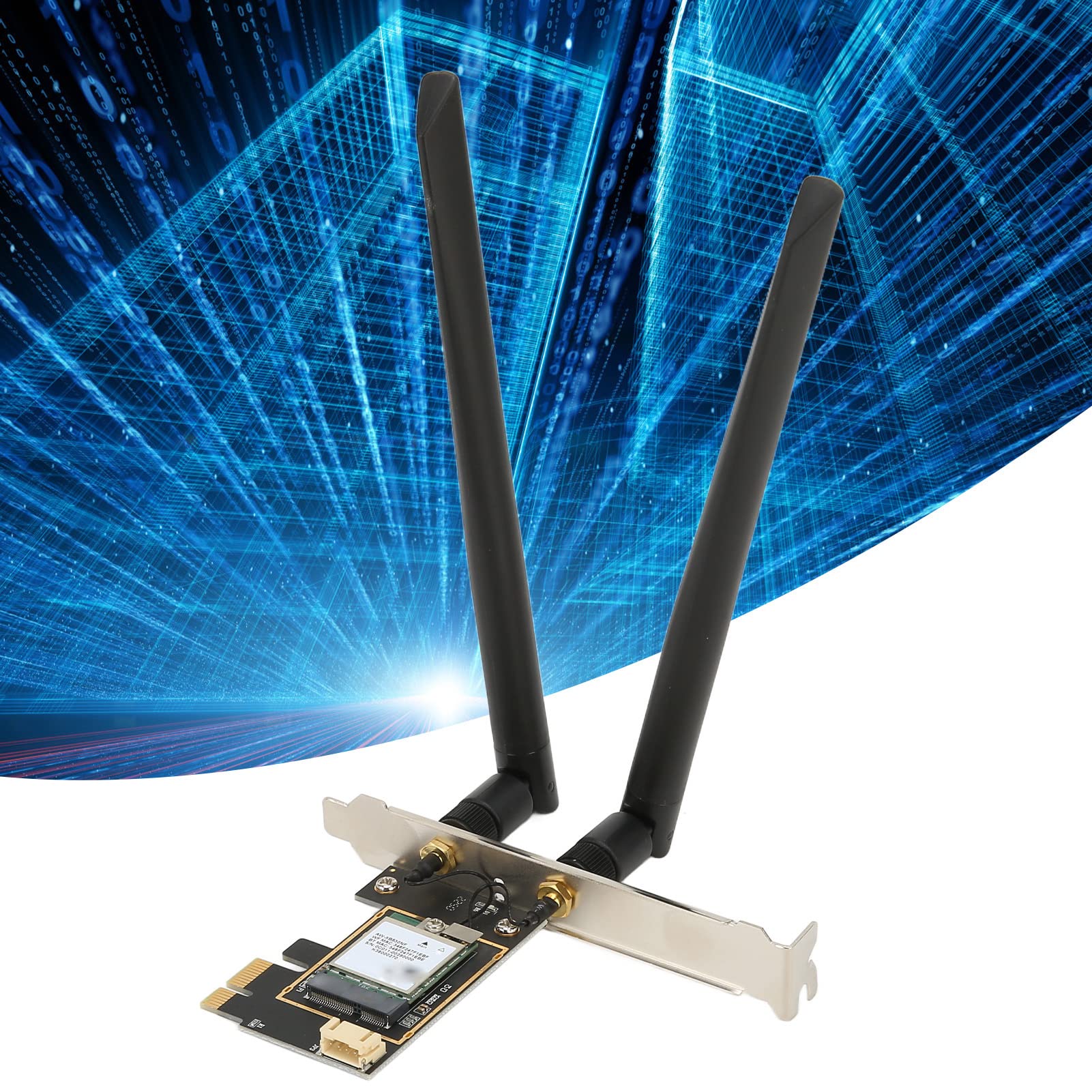 GOWENIC 6E PCIe Card, AW XB530NF MT7922 RZ616 2.4G 5G 6Ghz Tri Band Bluetooth 5.2 Network Card Adapter for Desktop PC Win10 11, Linux, Supports MU MIMO