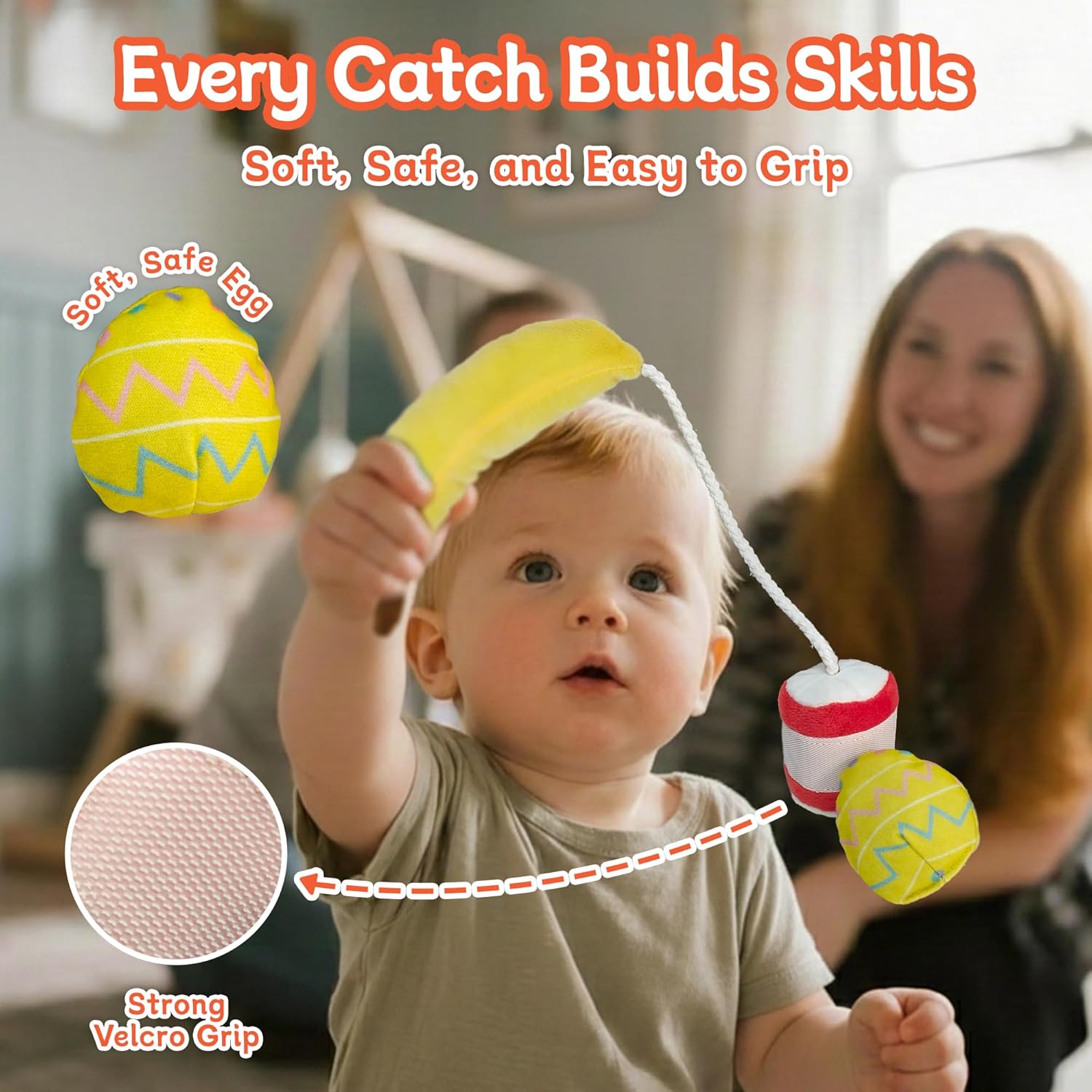 Montessori Toys for 1 Year Old, 11 in 1 Cloth Fishing Game Easter Basket Stuffers for Toddler Toys 1-3, Soft Learning Toy with Stacking Cups, Fine Motor Skills & Color Recognition for Boys & Girls