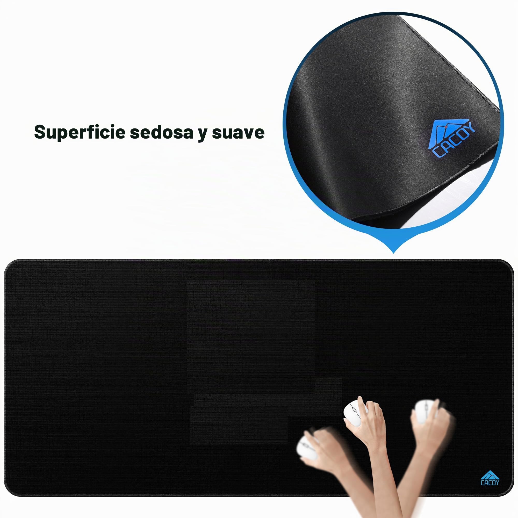 Cacoy 1100x500 mm Alfombrilla de Ratón para Juegos, Grande Alfombrilla de escritorio ordenador, Alfombrilla para ratón de Oficina Antideslizante, XXL Alfombrilla Escritorio Multifuncional (Negro)