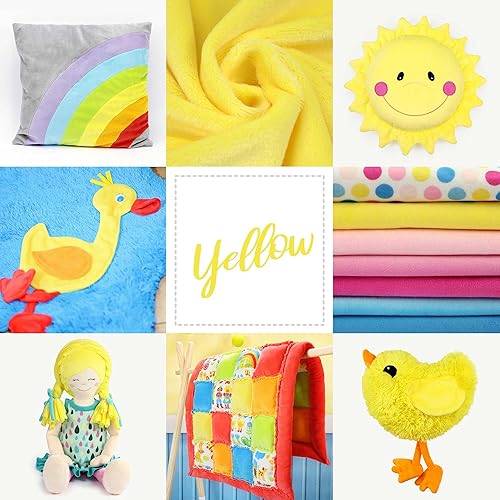 Miniatura 6 de kullaloo Tela de felpa, tela de visón amarillo sólido para coser, material súper suave, 39.5 x 29.5 pulgadas, peluches, mantas de bebé, almohadas,