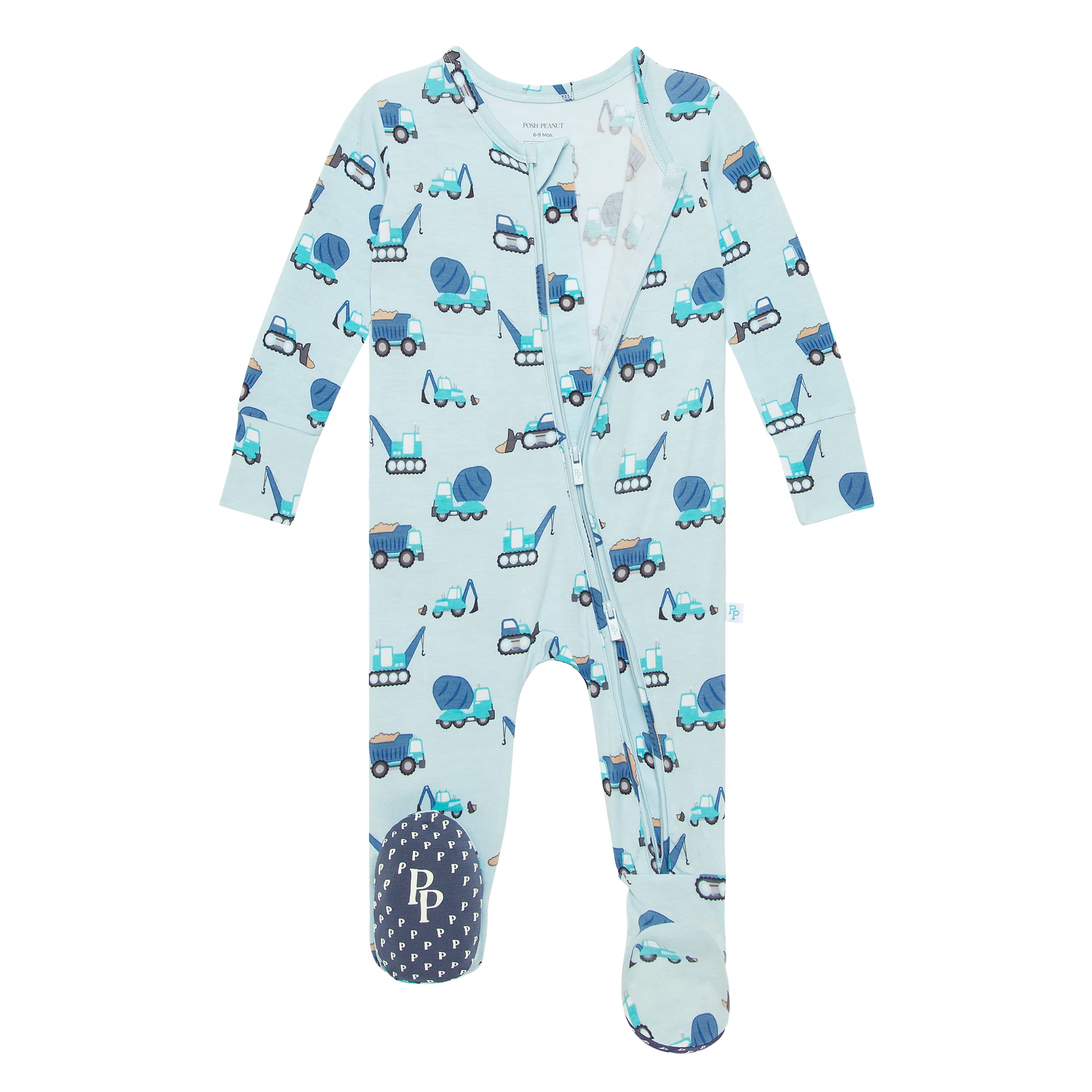 Posh PeanutBaby Boy Footie Pajamas - Soft Viscose Made from Bamboo 2 Way Zipper Sleepers & Onesies