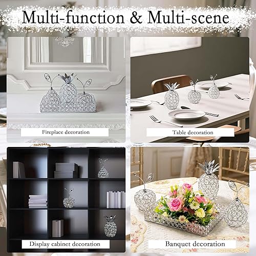 Miniatura 6 de Elegante juego de 4 bandejas decorativas y frutas de cristal, soporte para velas de té de cristal, centros de mesa de boda para vacaciones,