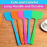 Vista 2 de Matamoscas manual, paquete de 5 matamoscas manual de plástico resistente, matamoscas de mango largo, matamoscas grandes que funcionan