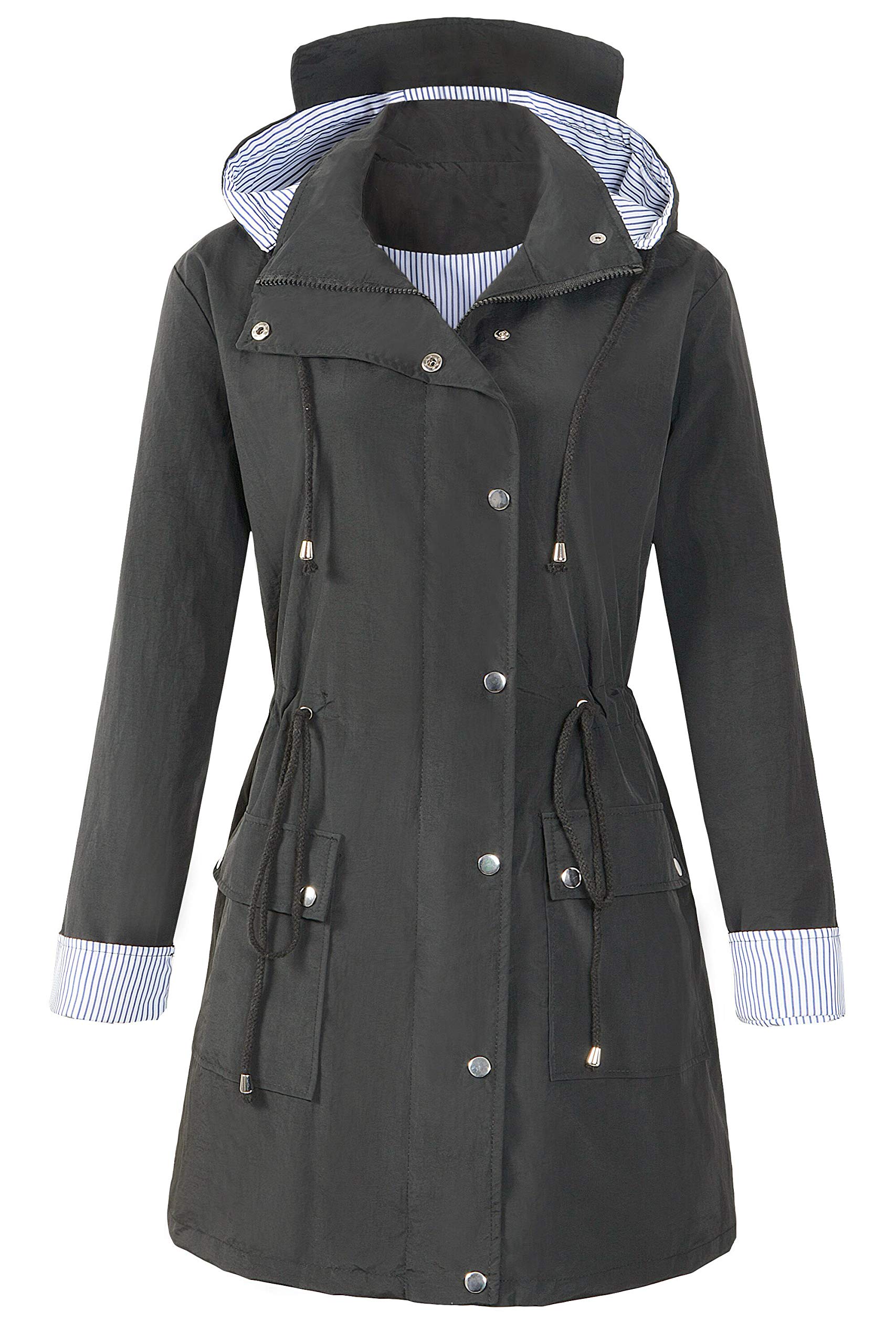 Rain Coats for Women, Waterproof Rain Jacket Hooded Windbreaker Lightweight Portable