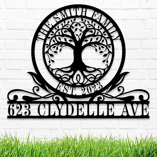 Vista 110 de Custom House Number Address Sign Personalized Metal Address Plaque Personalized Metal Sign Personalized Metal Outdoor Address Name Sign Outdoor Sign