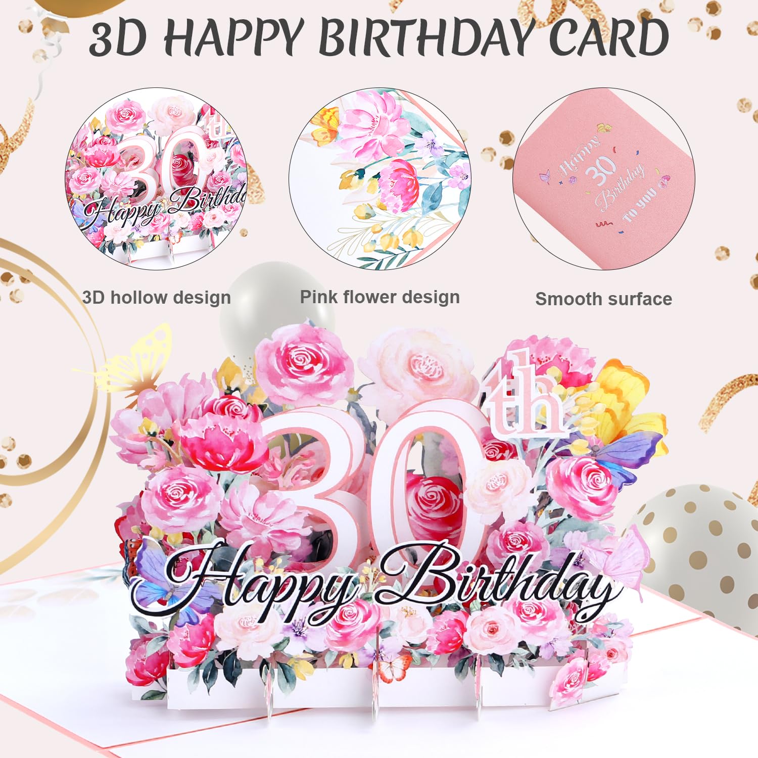30 Cartes D'anniversaire Pop Up 30e Anniversaire Carte 3D Pop Up Carte