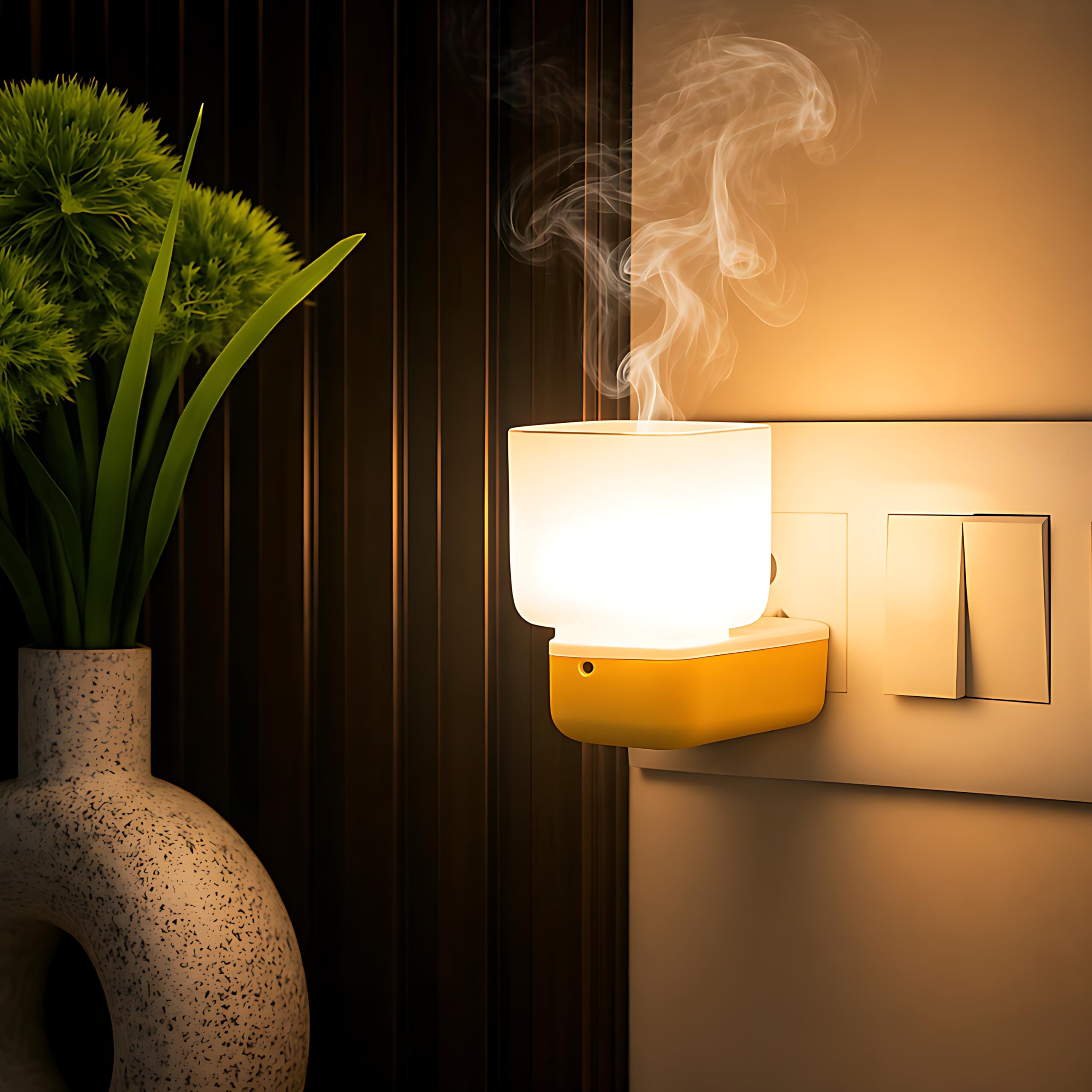 OrzinPro Electric Kapoor Dani Diffuser with Night Lamp | Plug-in Aroma Burner for Pooja Room, Home & Office | Heat Resistant ABS Plastic | Compatible with Camphor & Essential Oils-image-6