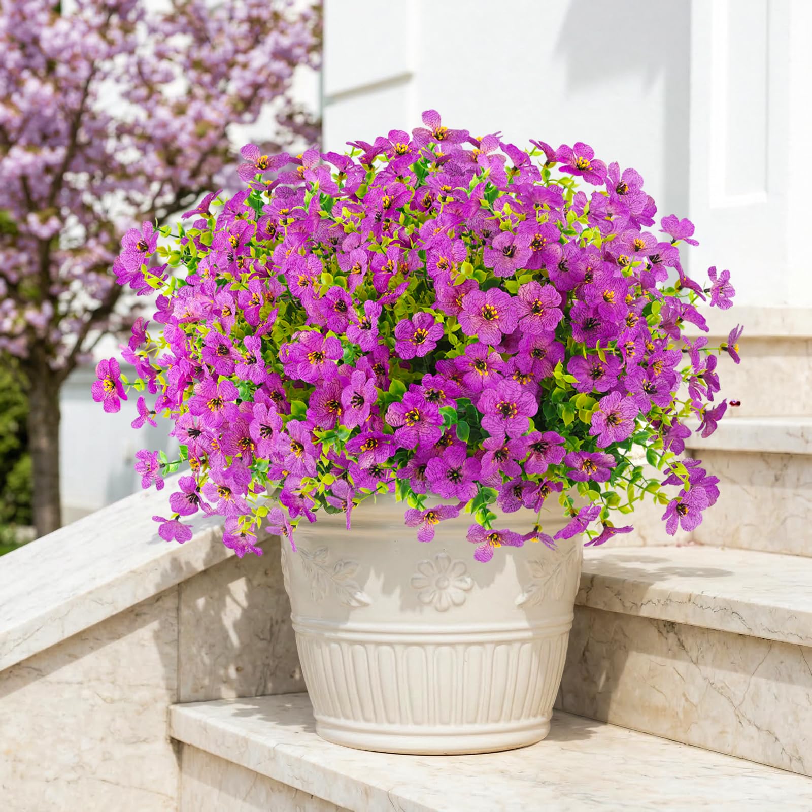 Fleurs artificielles d'extérieur ATTGREAT pour balcons fleuris sans arrosage