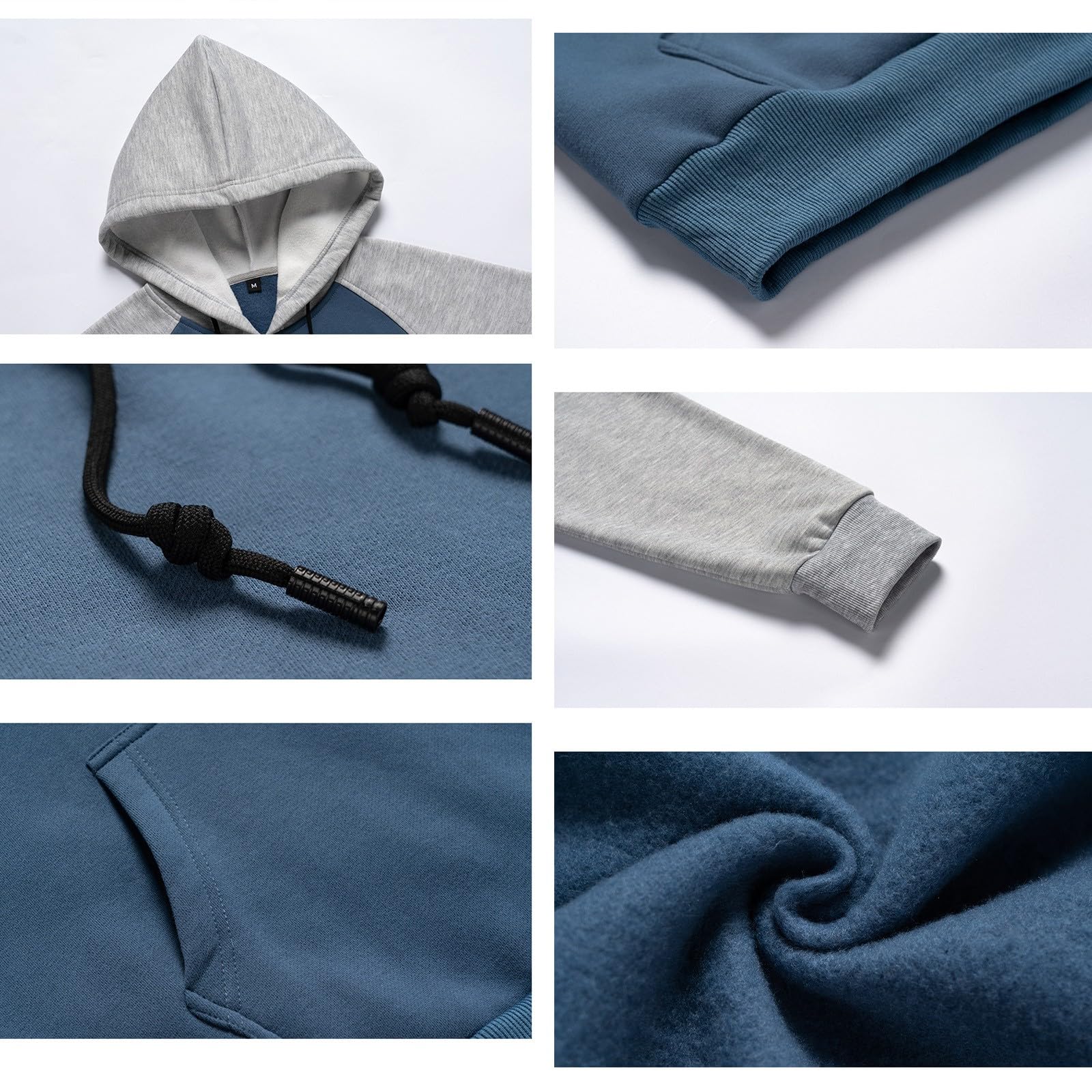 Męska bluza z kapturem bluza polarowa bluza z kapturem na co dzień z długim rękawem bloki kolorów moda na co dzień