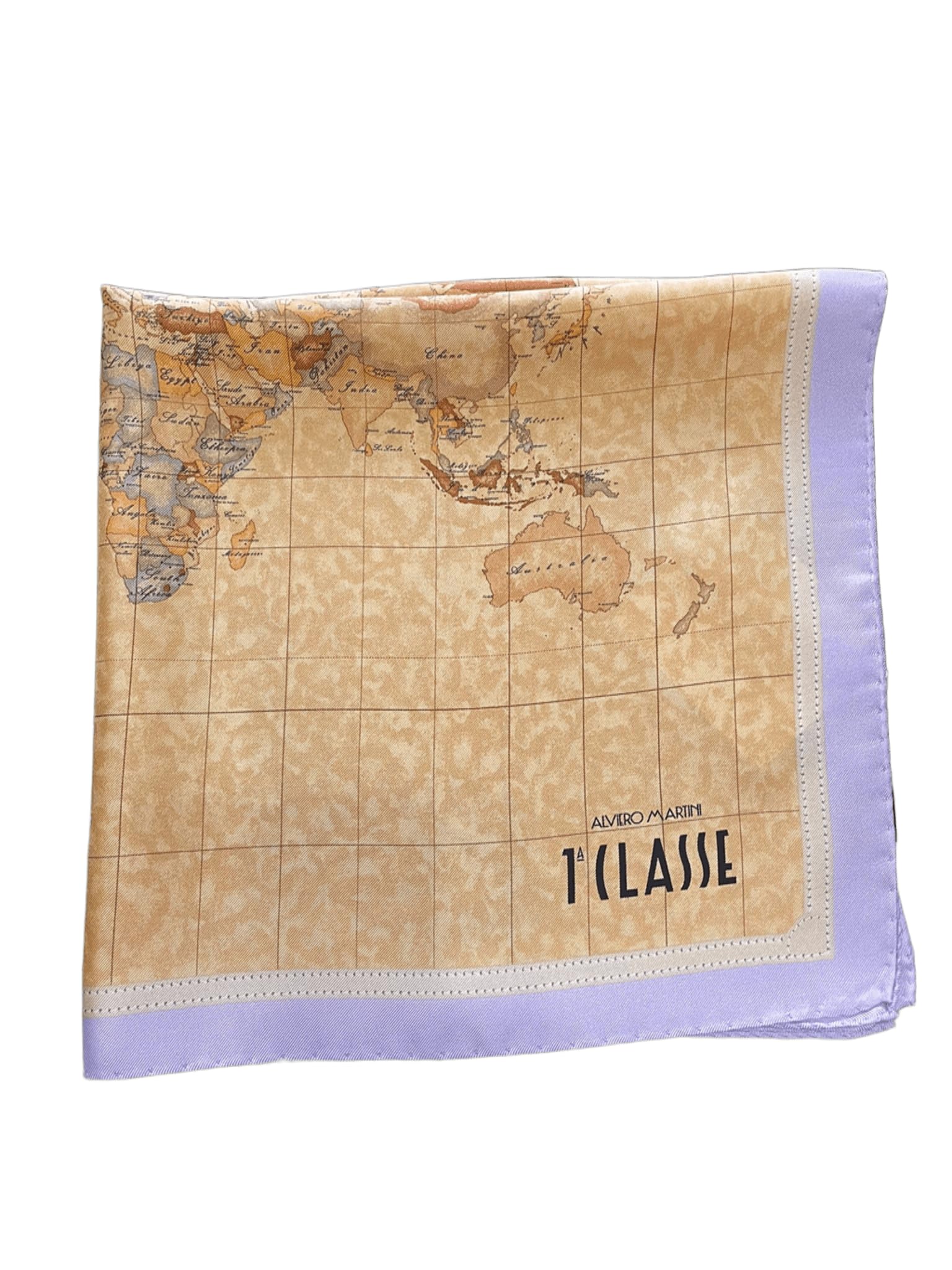 Foulard stampa Geo Classic in seta 50 x 50 LILLA CHIARO