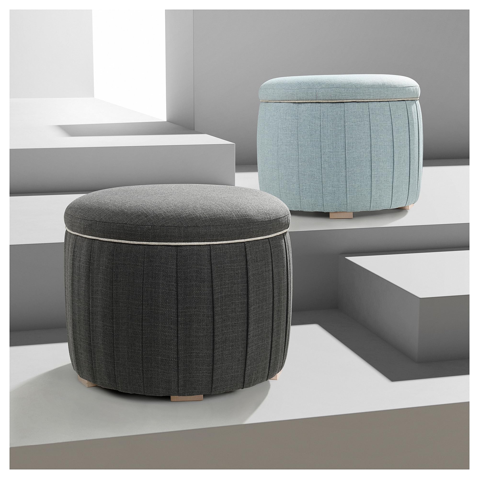 ProTuning ÅTERLÖGA Pouf, con contenitore/Kilanda grigio scuro