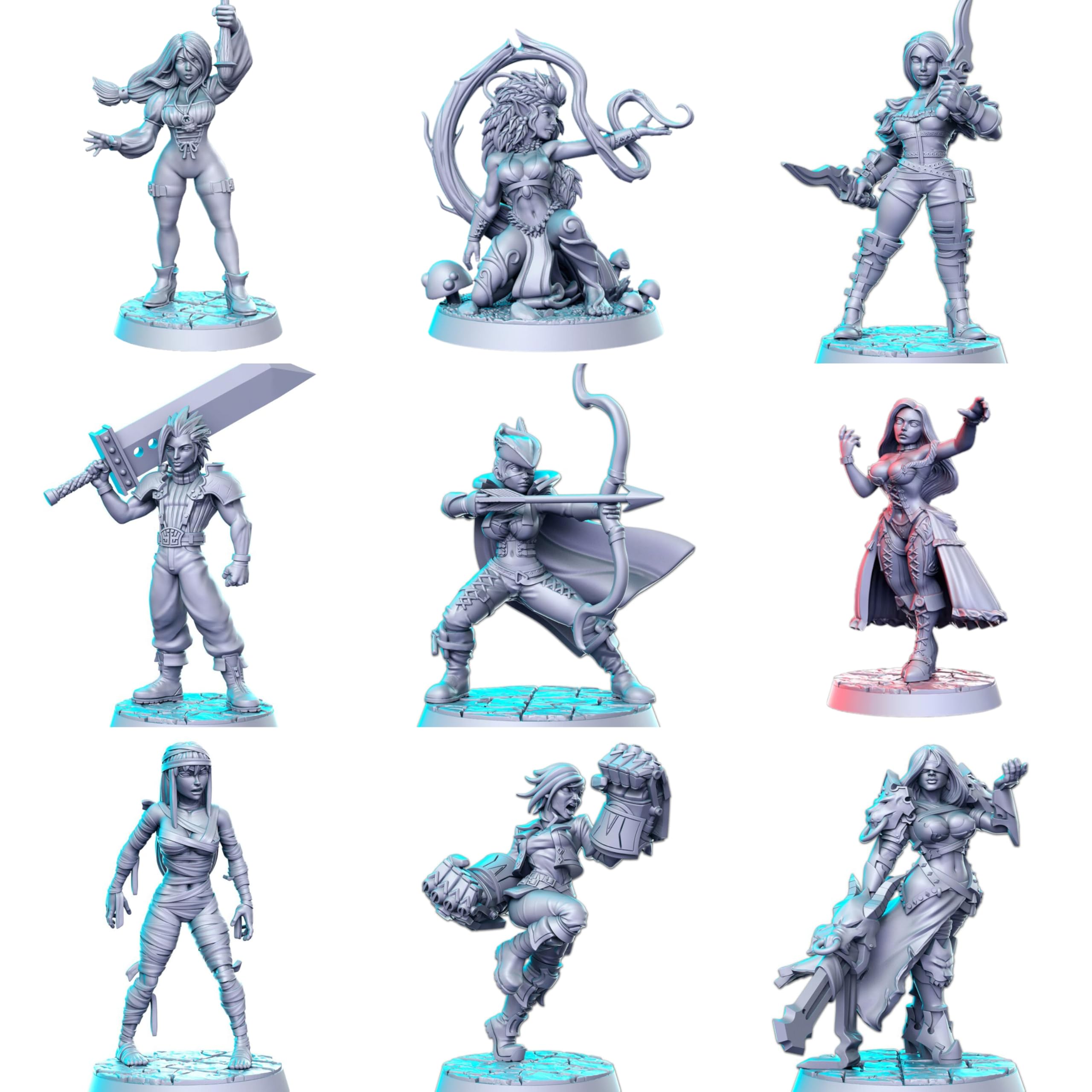 Ultimate 40-Piece Miniature Set - 40 Unique Fantasy Models for DND & Tabletop RPGs - Unpainted Resin Miniatures for Dungeon Masters & Painters - Premium 32mm Scale Figures - Image 4