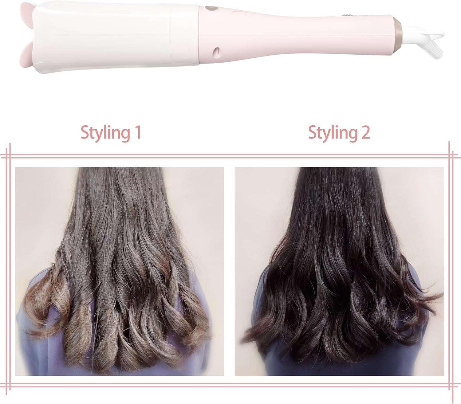 VAV Rotating Hair Curler & Automatic Curling Iron, 1.25-Inch Barrel for Medium/Long Hair, Tangle-Free, Speedy Curls, 392℉, Easy to use for The inexperienced