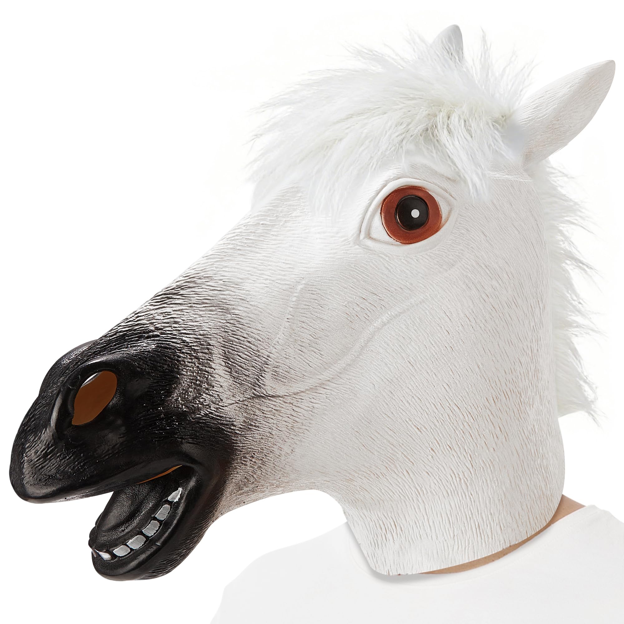 AQKILO Horse Mask Farm Animal Latex Full Head Realistic Masks Fancy Dress for Halloween Carnival Costume Party