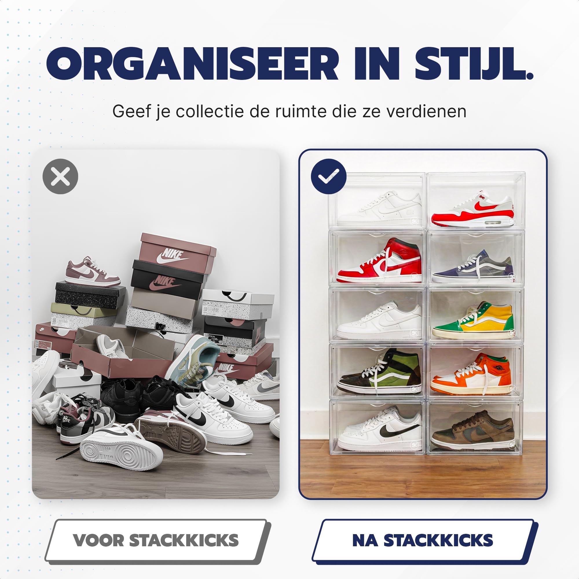 Transparente Sneakerboxen – Transparente Schuhboxen – Acrylmaterial – Magnetverschluss – Stabil und stapelbar – Bis Größe 48 – 4 Stück