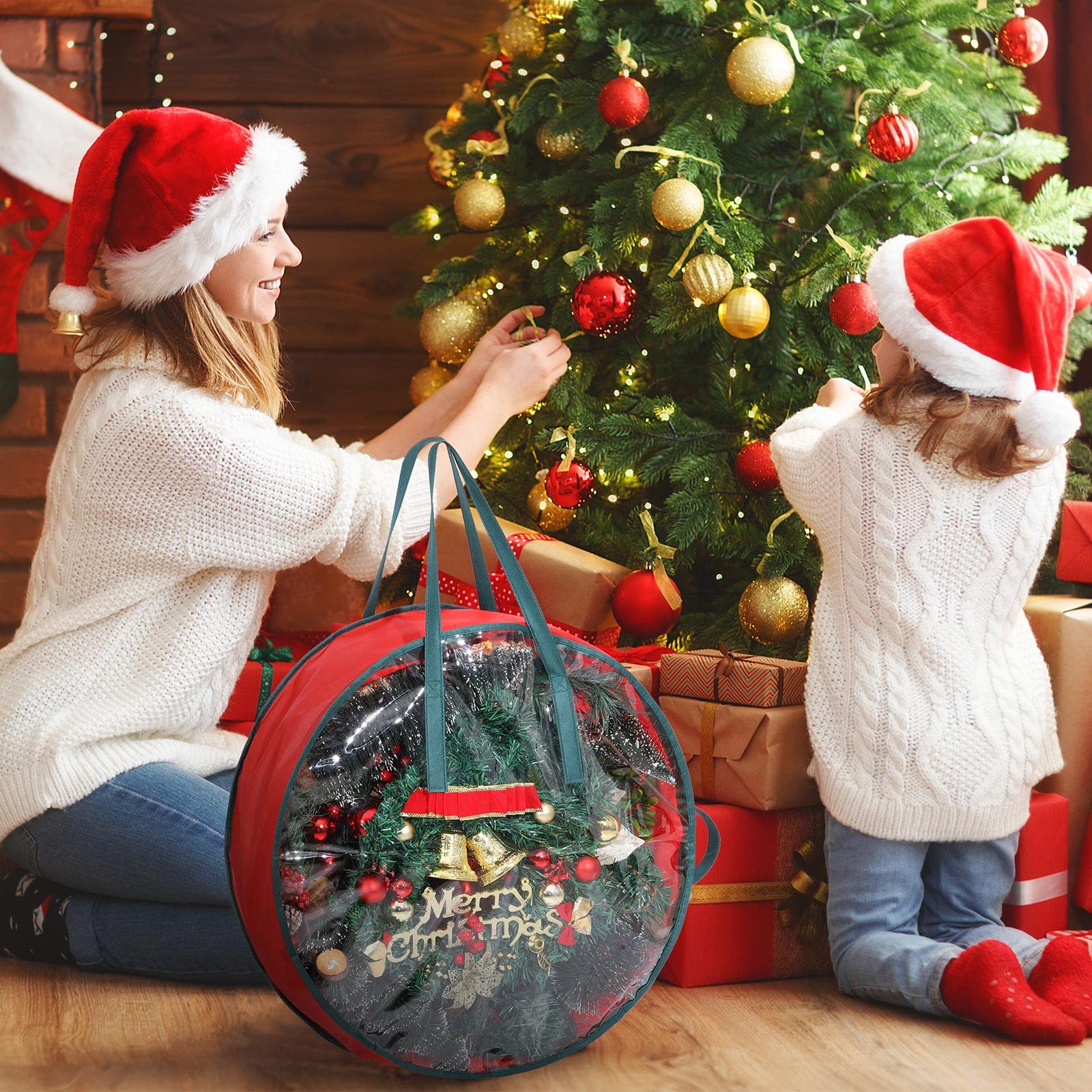 Plastic Wreath Storage Containers 6-Pack Clear Christmas Wreath - Main Image